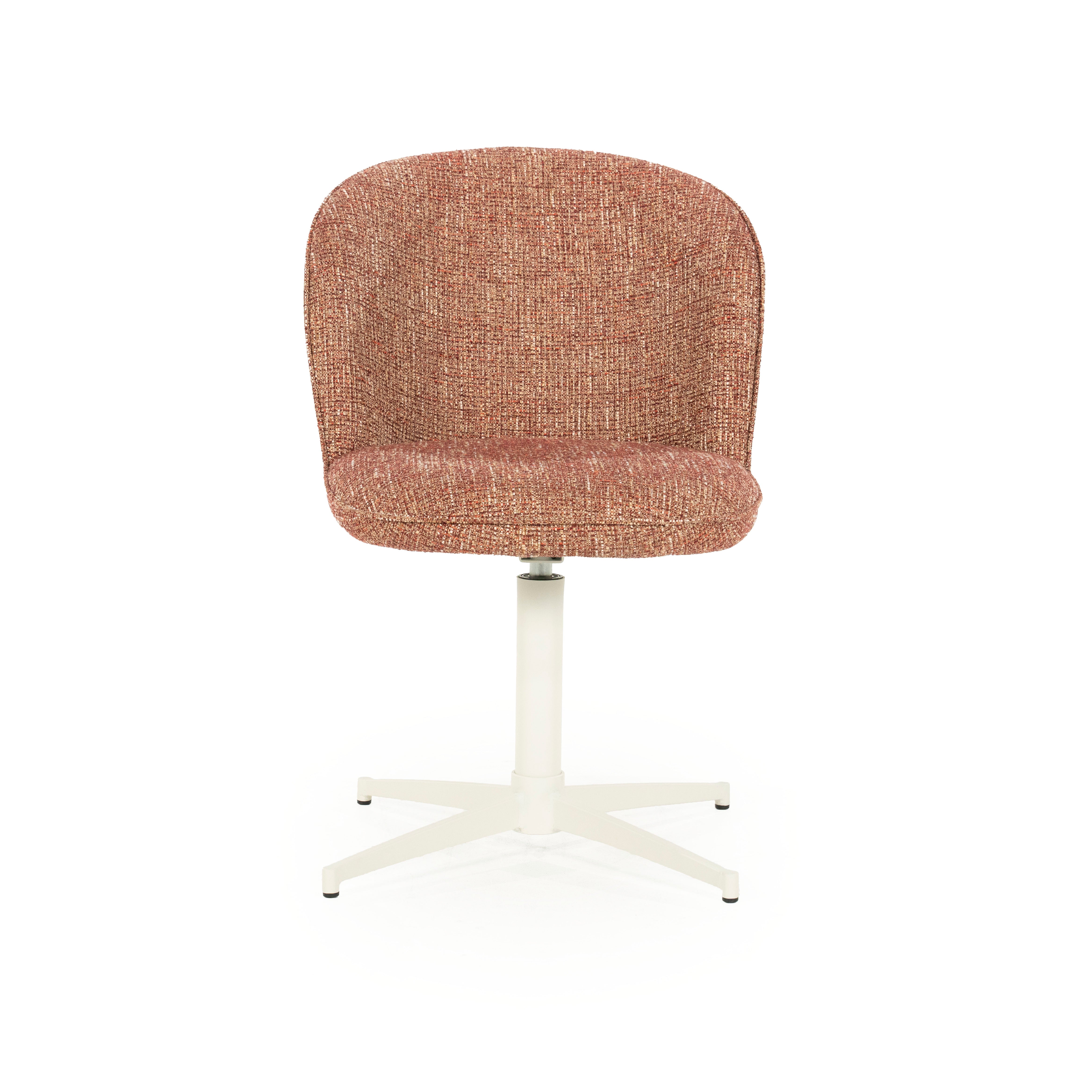 MOLLY swivel chair terracotta with cream base