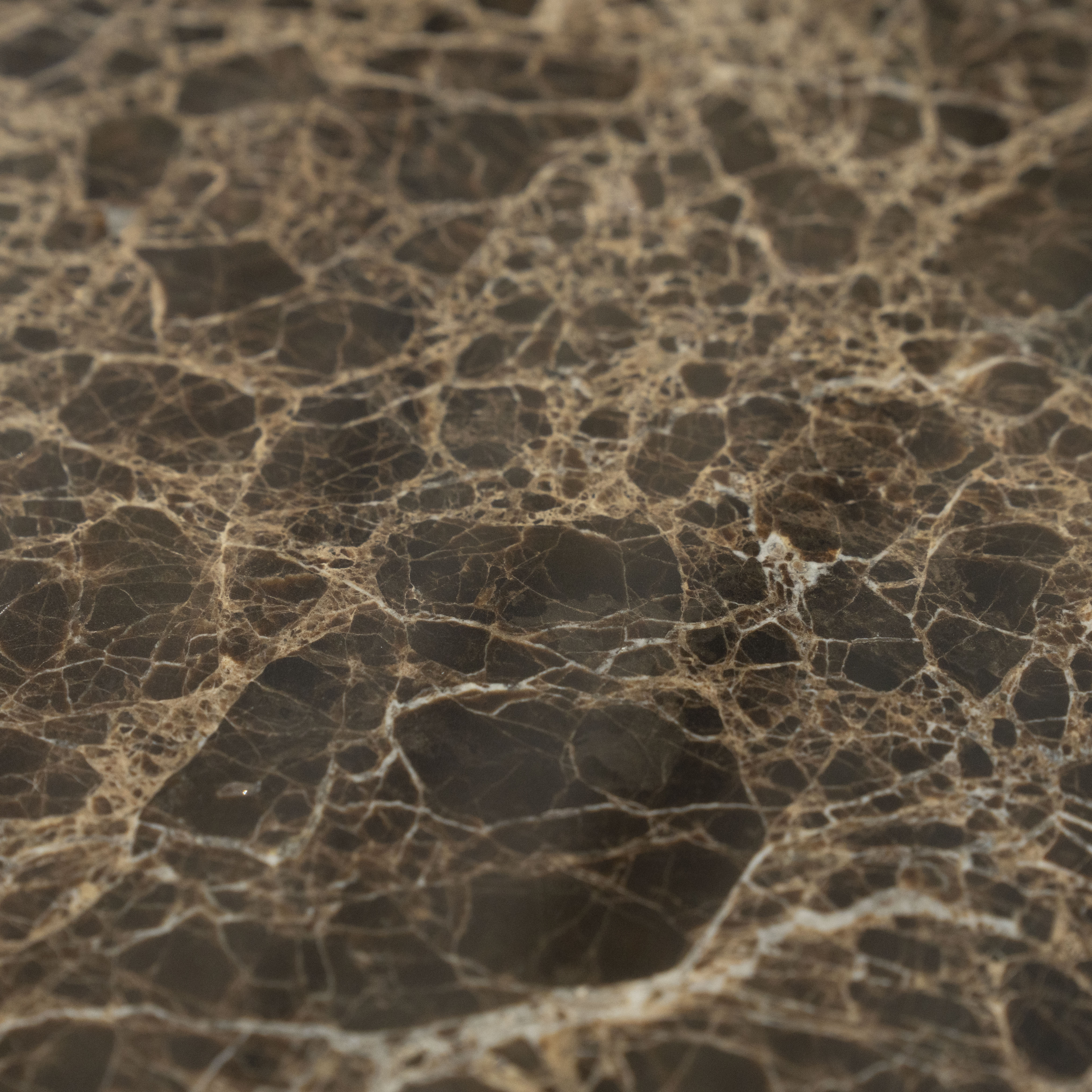 Zijtafel RICO donkerbruin marmer met metalen basis