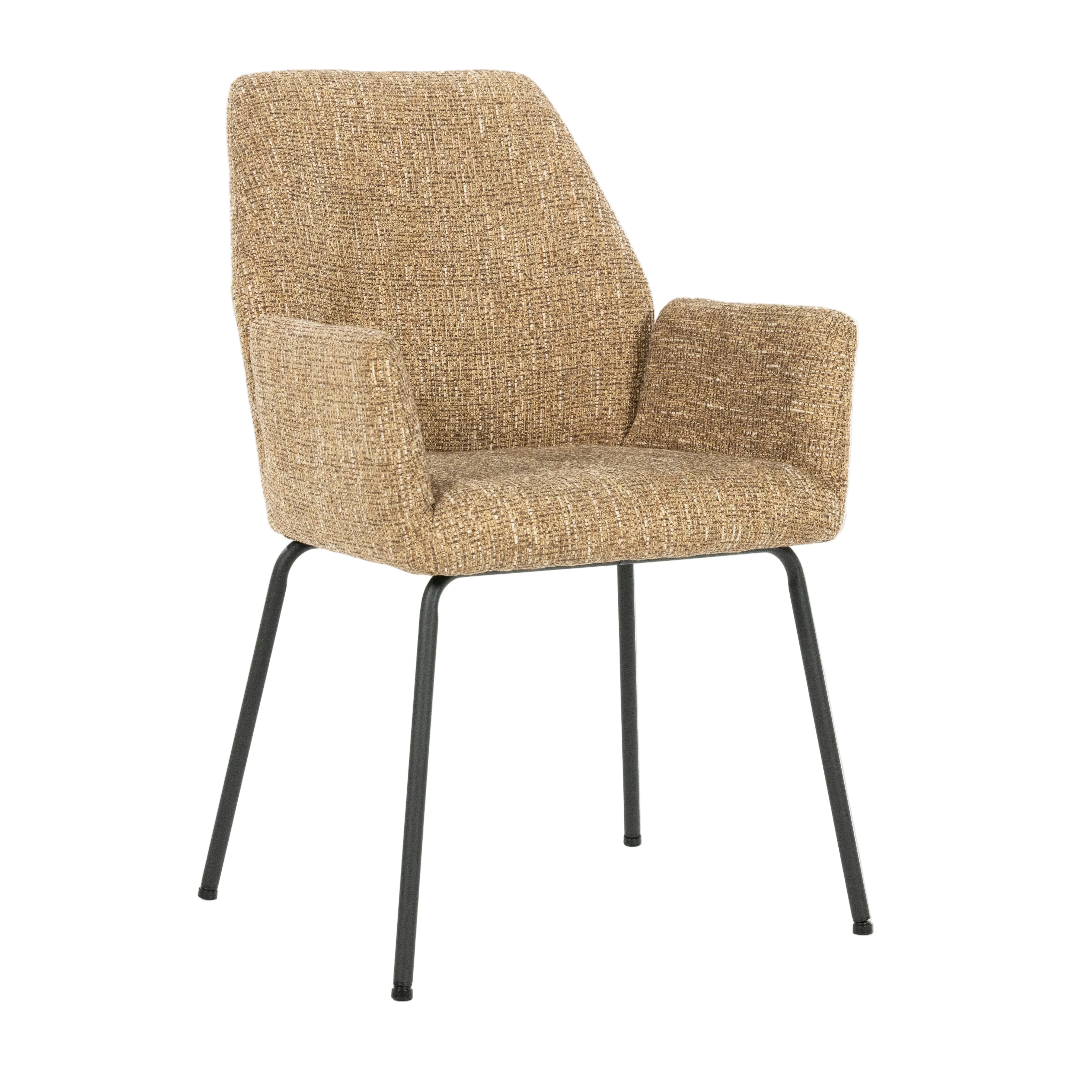 Stoel INDY mosterdgeel met zwarte basis