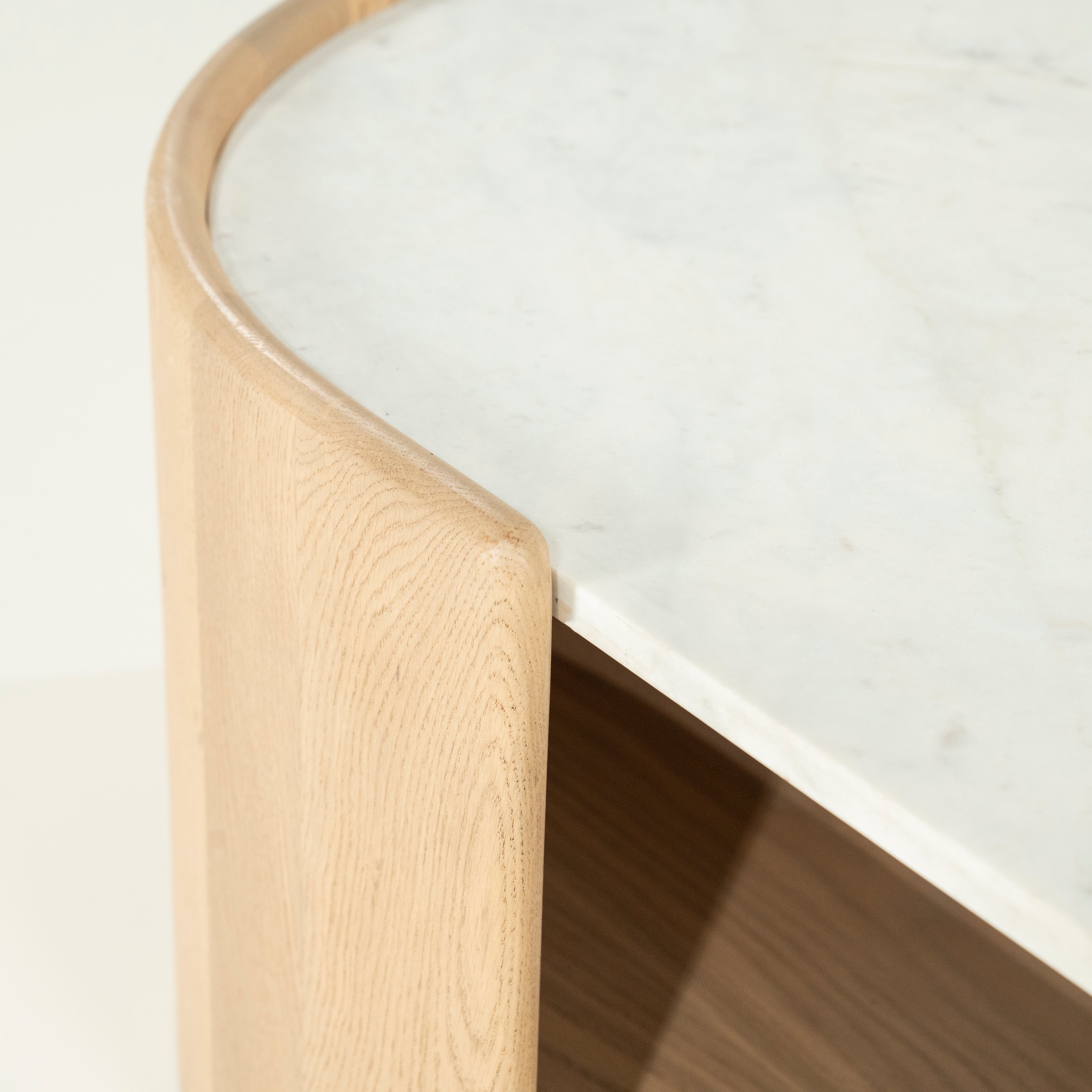 Coffee table DON oak wood with marble top