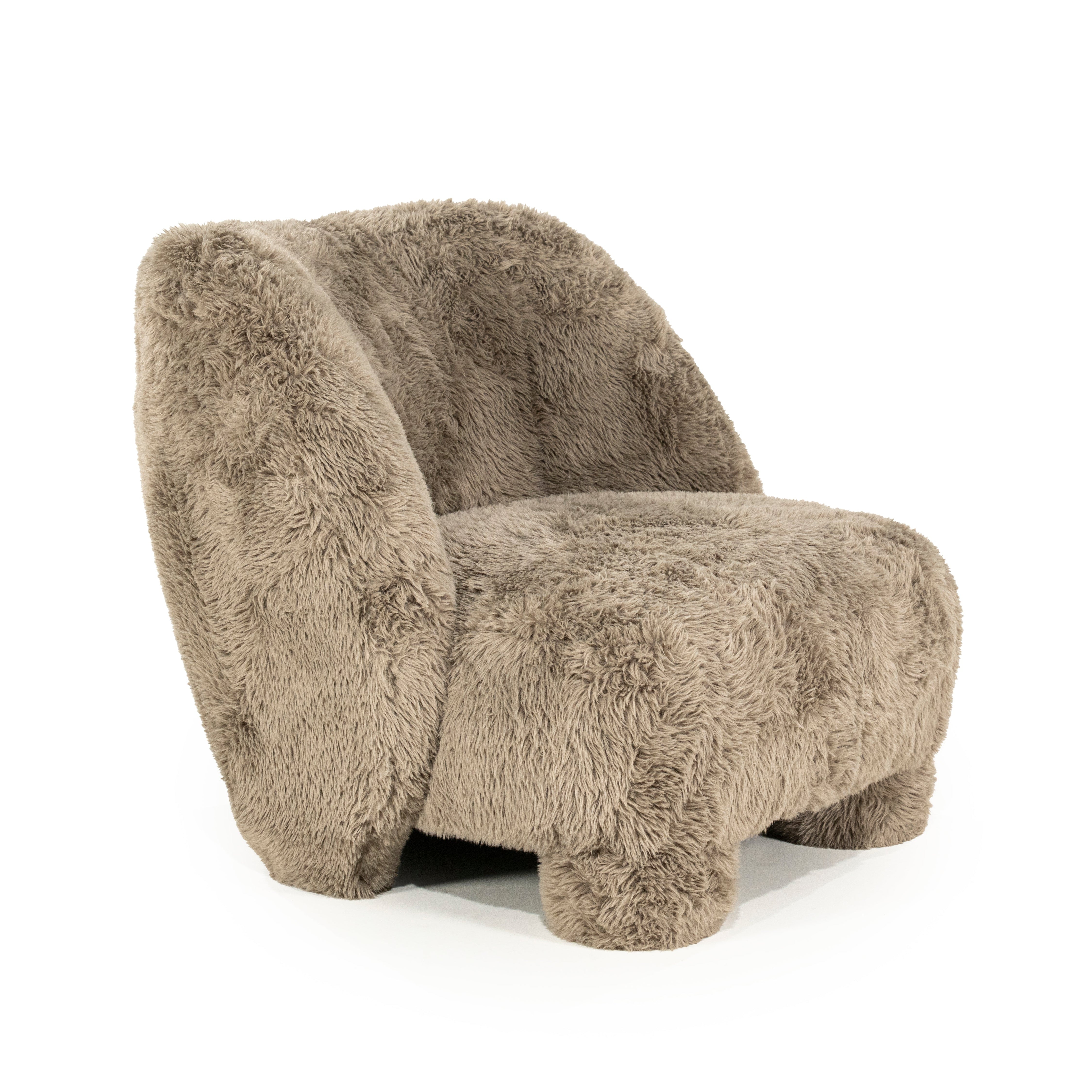 SAMSON fur armchair taupe