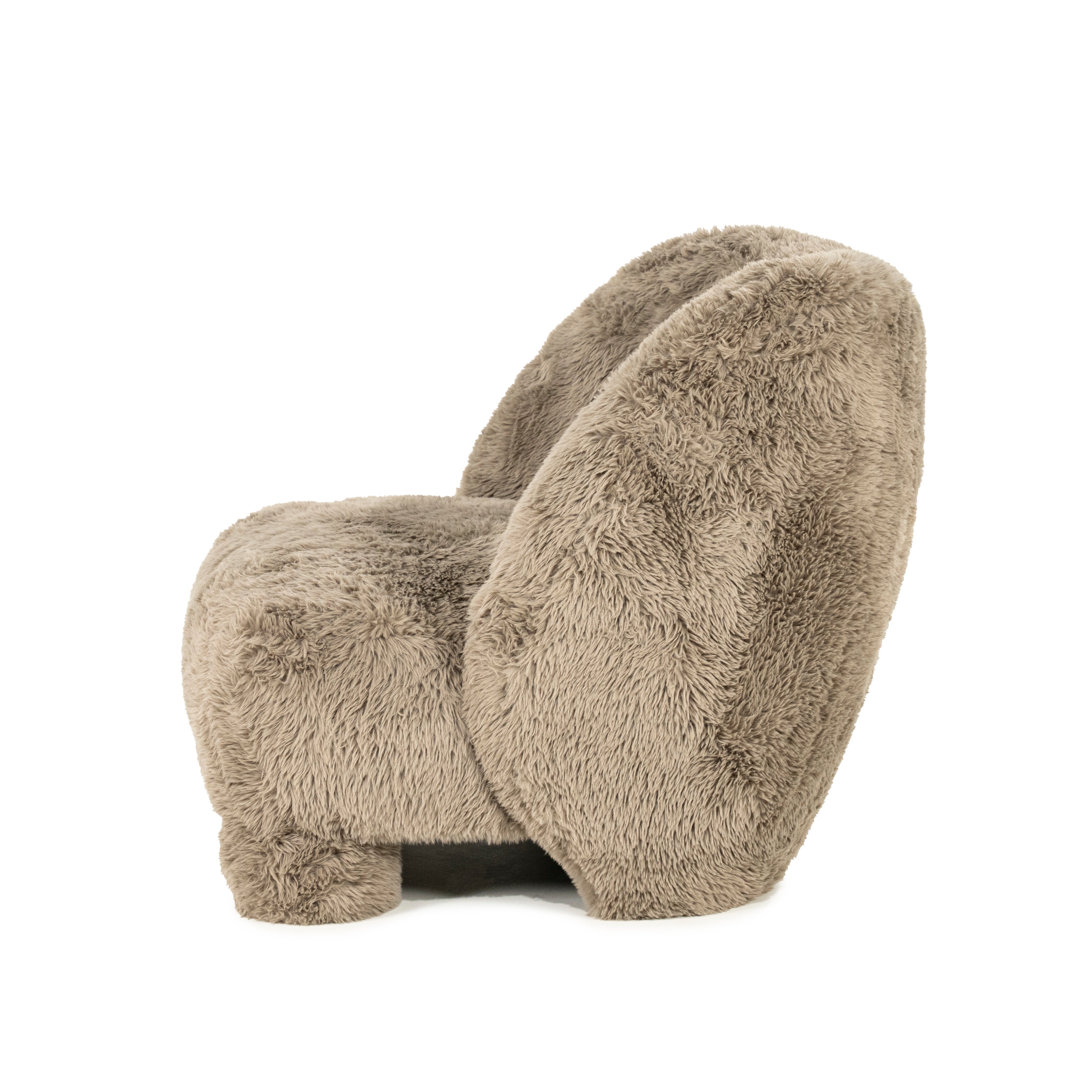 SAMSON fur armchair taupe