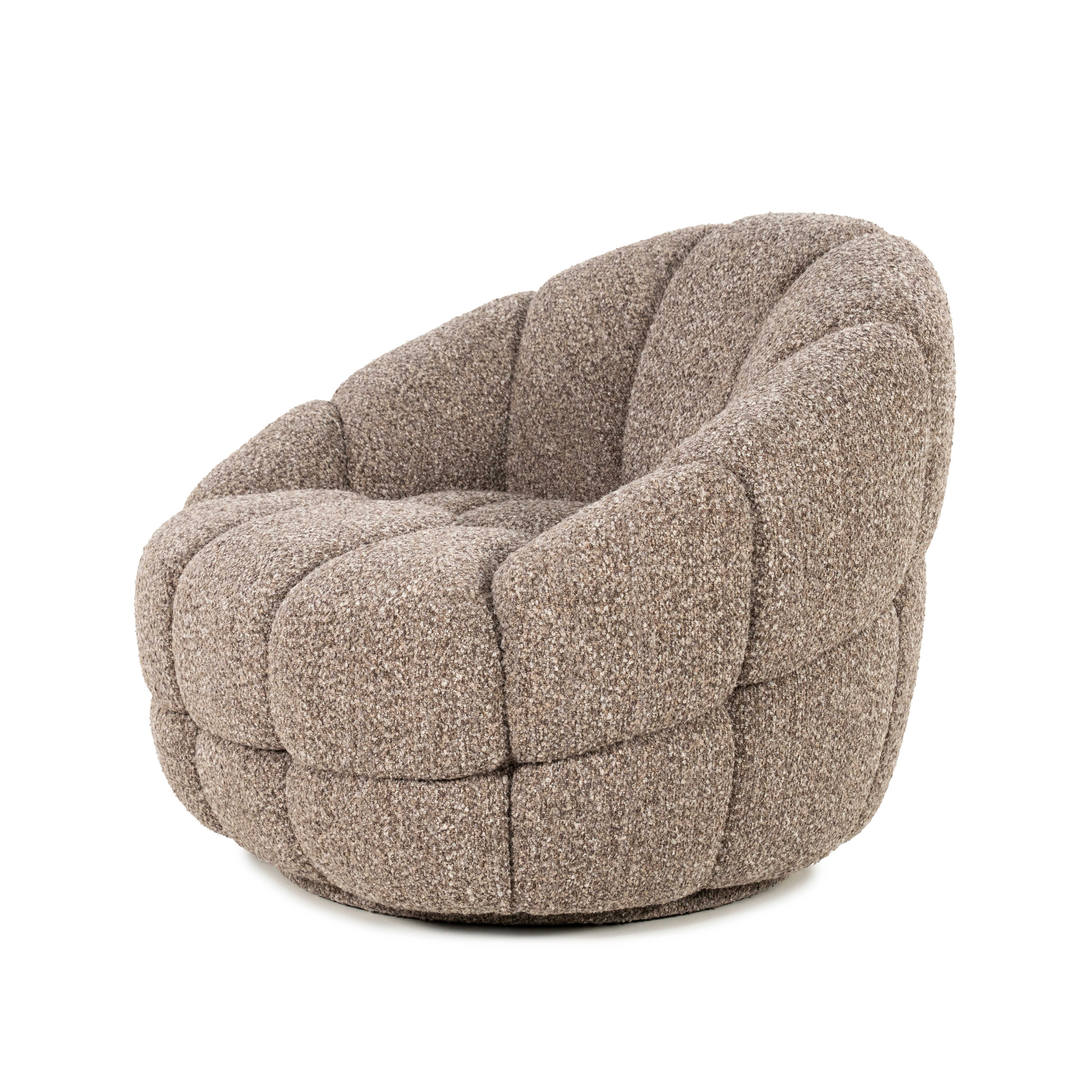 TINA taupe swivel armchair