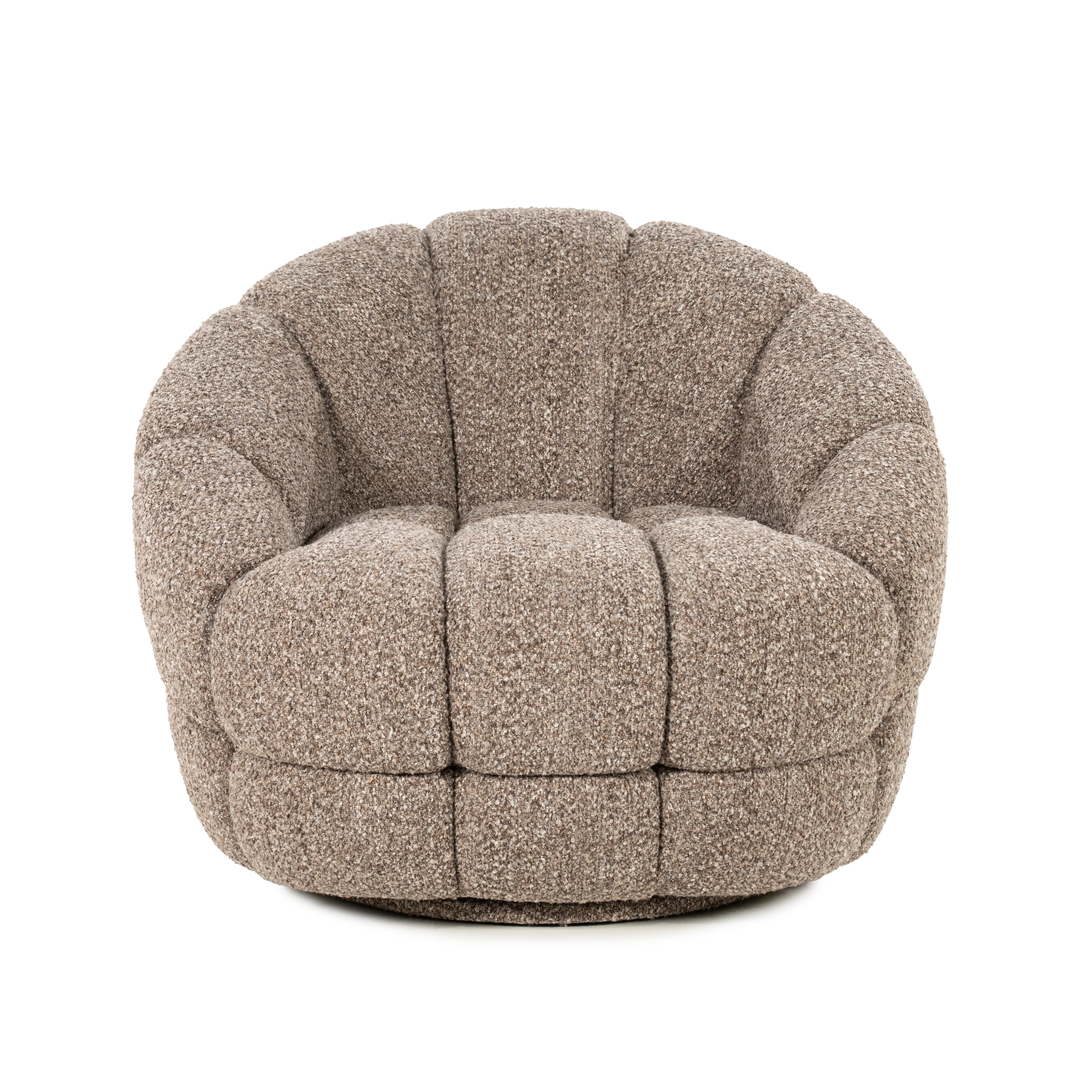 TINA taupe swivel armchair
