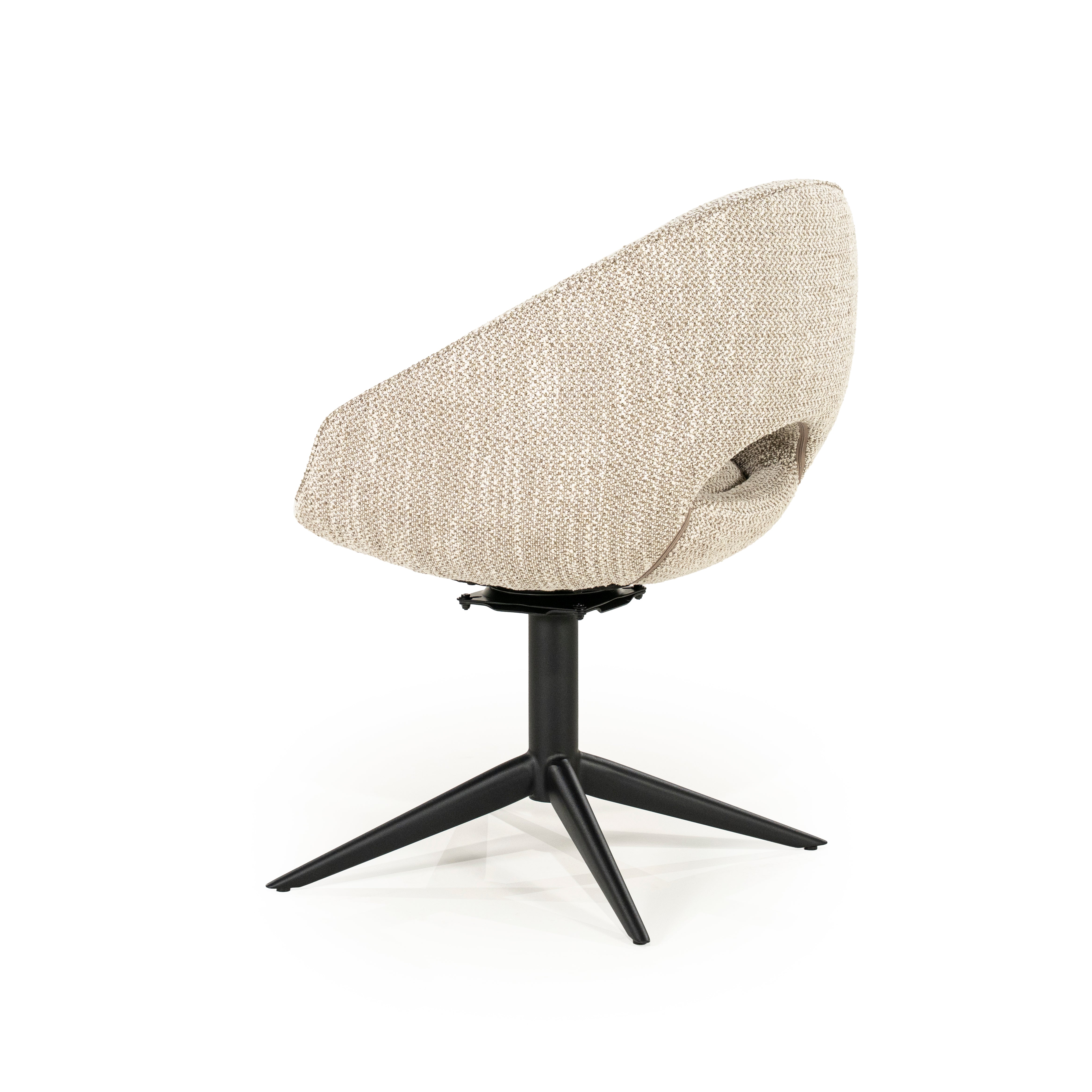 NOL taupe swivel chair with black base