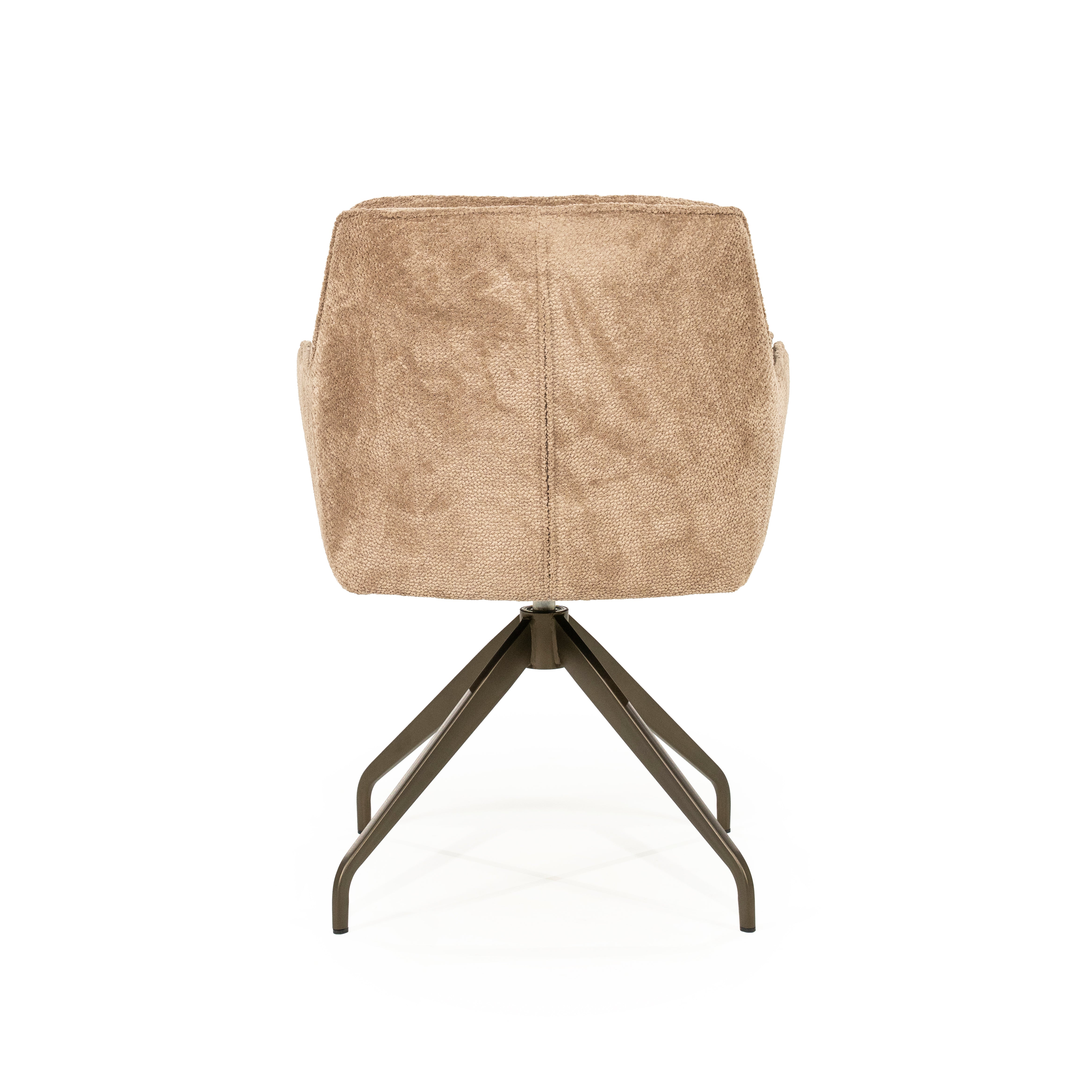 Drehstuhl HUGO taupe mit dunkelbraunem Fuß