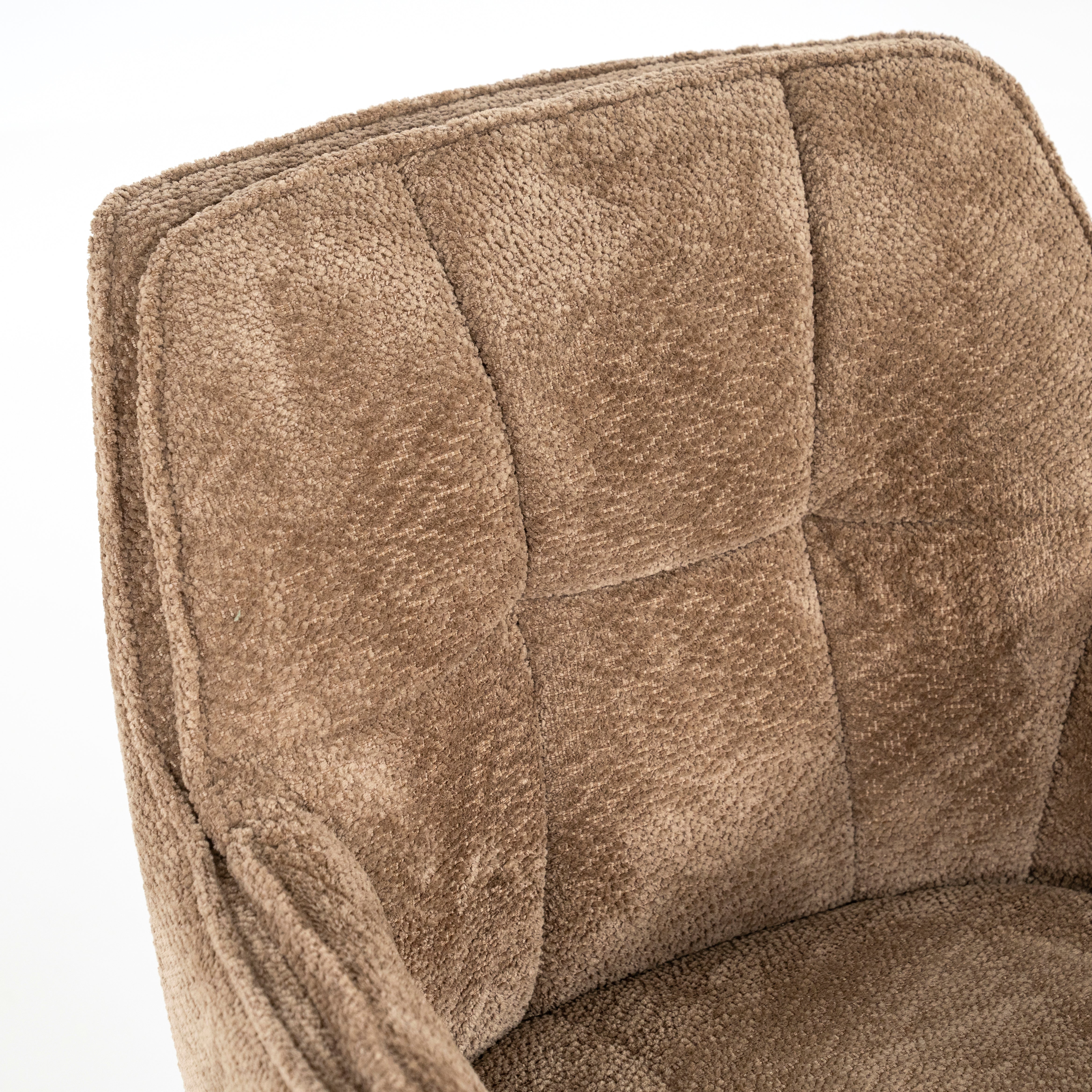 Drehstuhl HUGO taupe mit dunkelbraunem Fuß