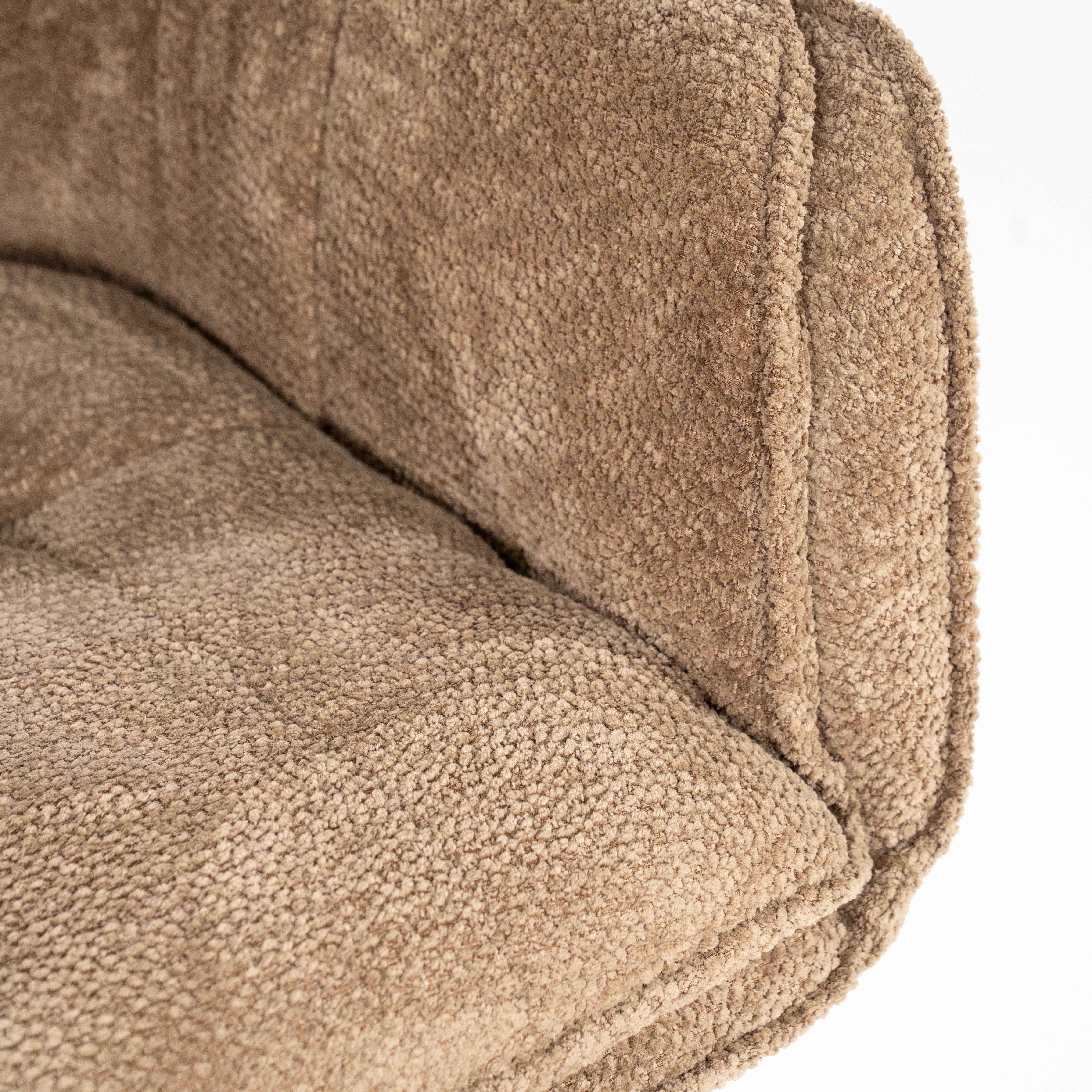 Drehstuhl HUGO taupe mit dunkelbraunem Fuß