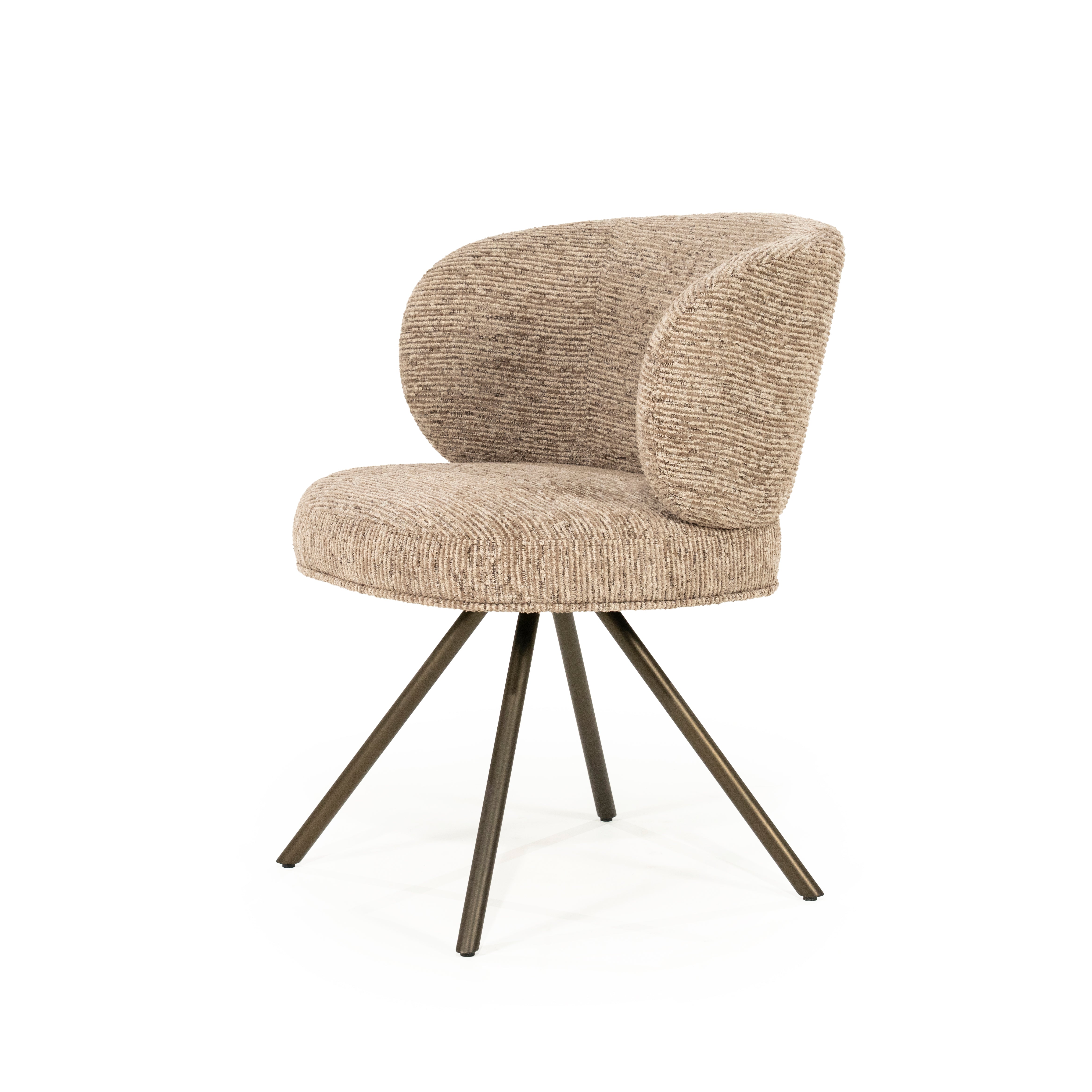 Draaistoel JAYSON taupe met donkerbruine basis