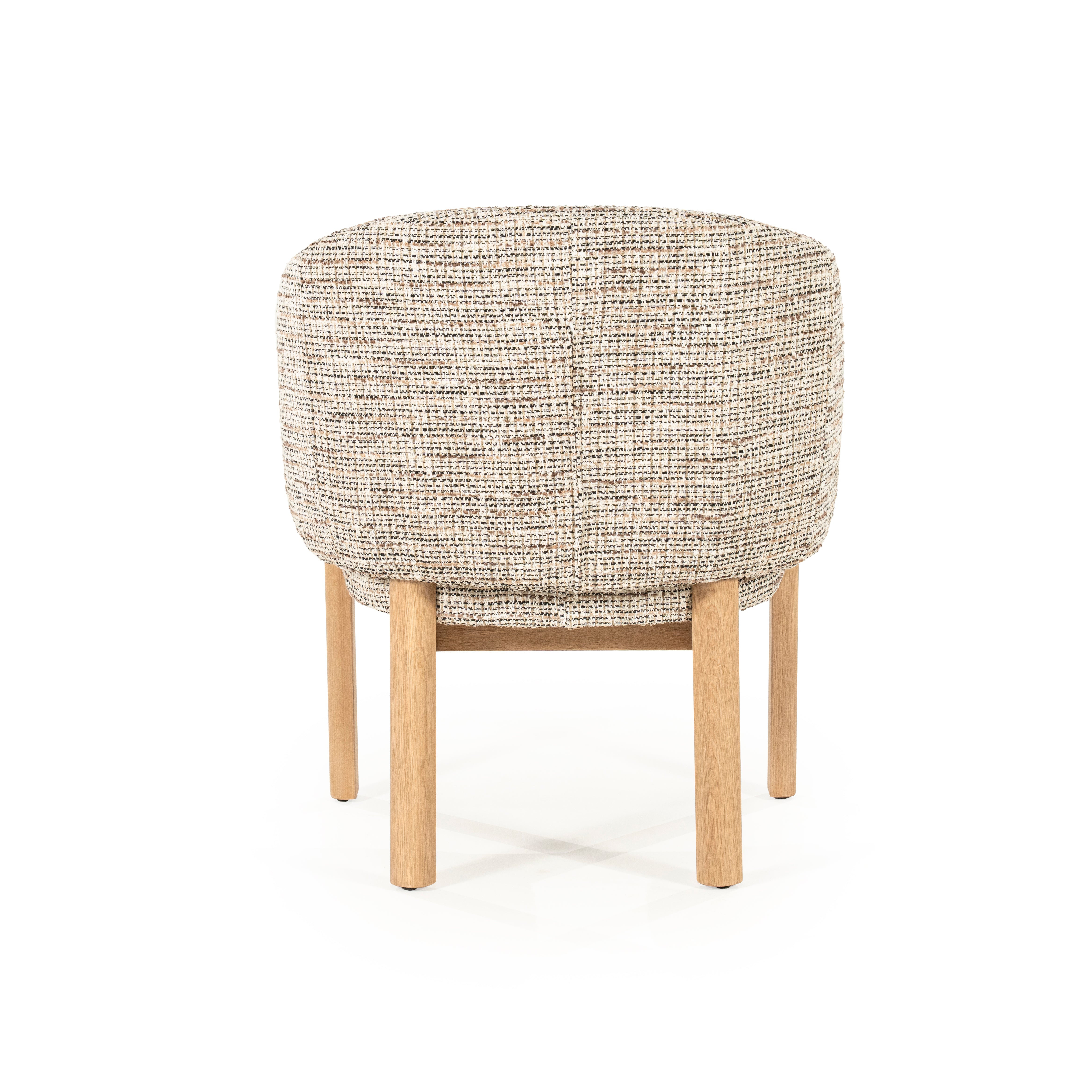 Fauteuil MICHA taupe met eiken basis