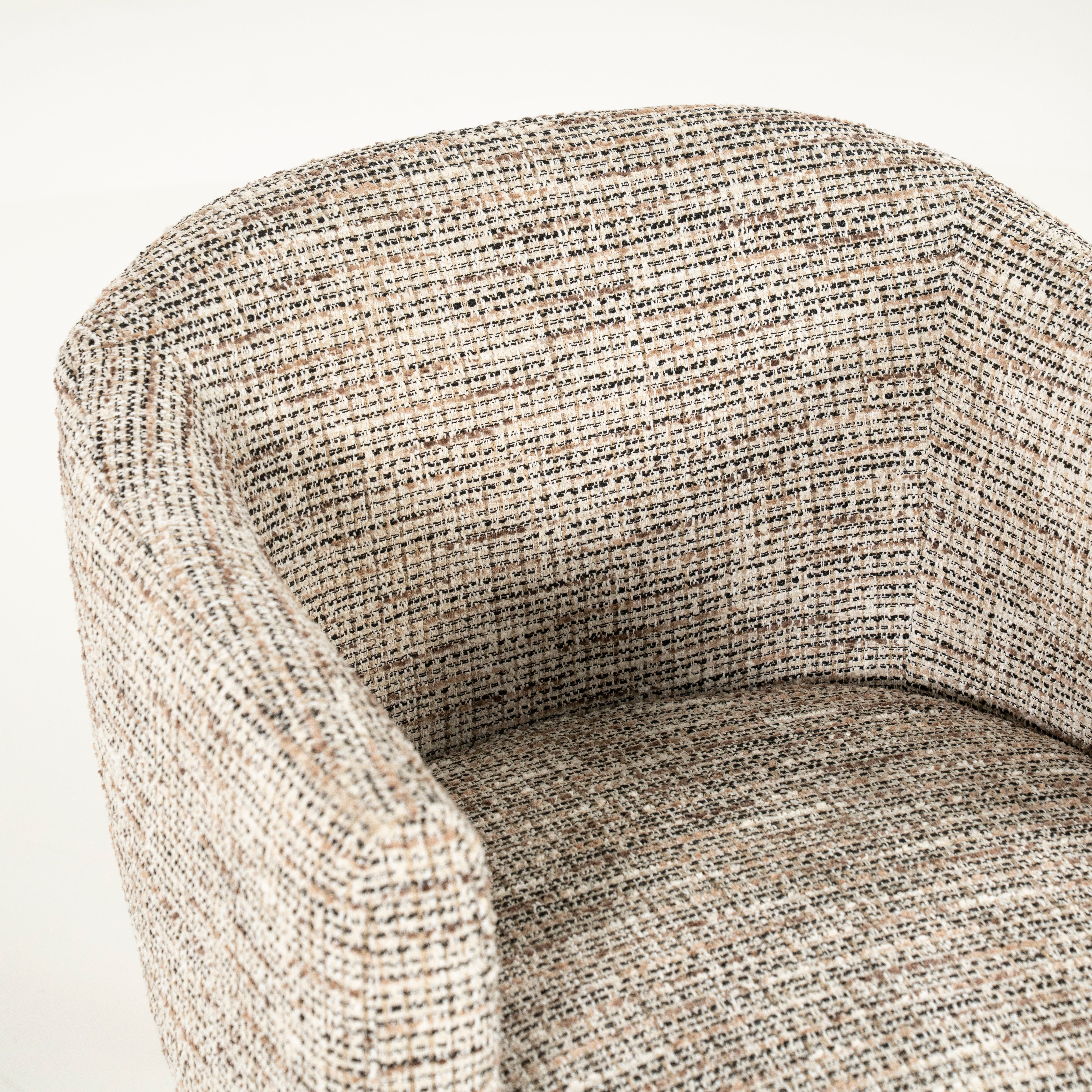 Fauteuil MICHA taupe met eiken basis