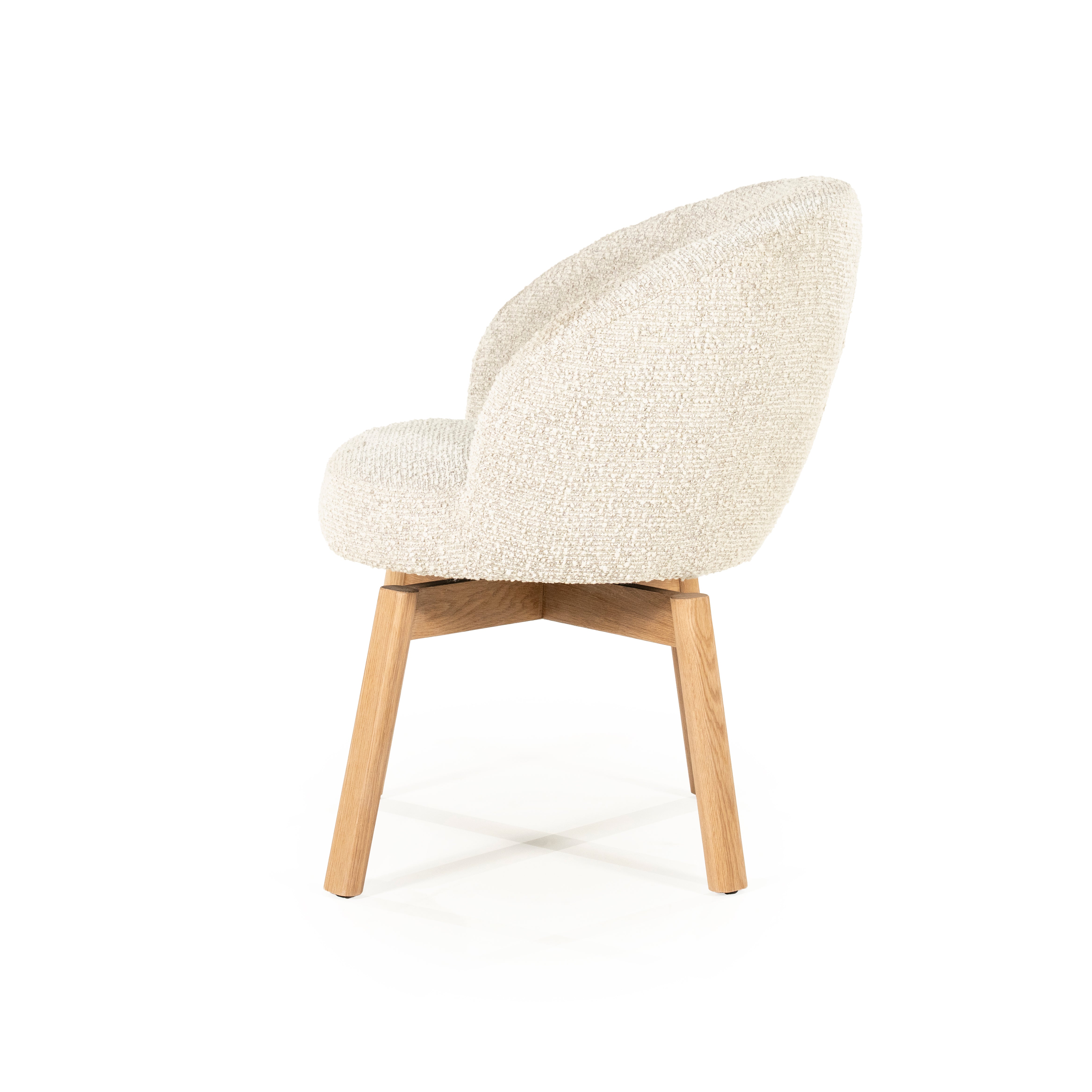 Drehstuhl LIVIA creme mit Holzfuß