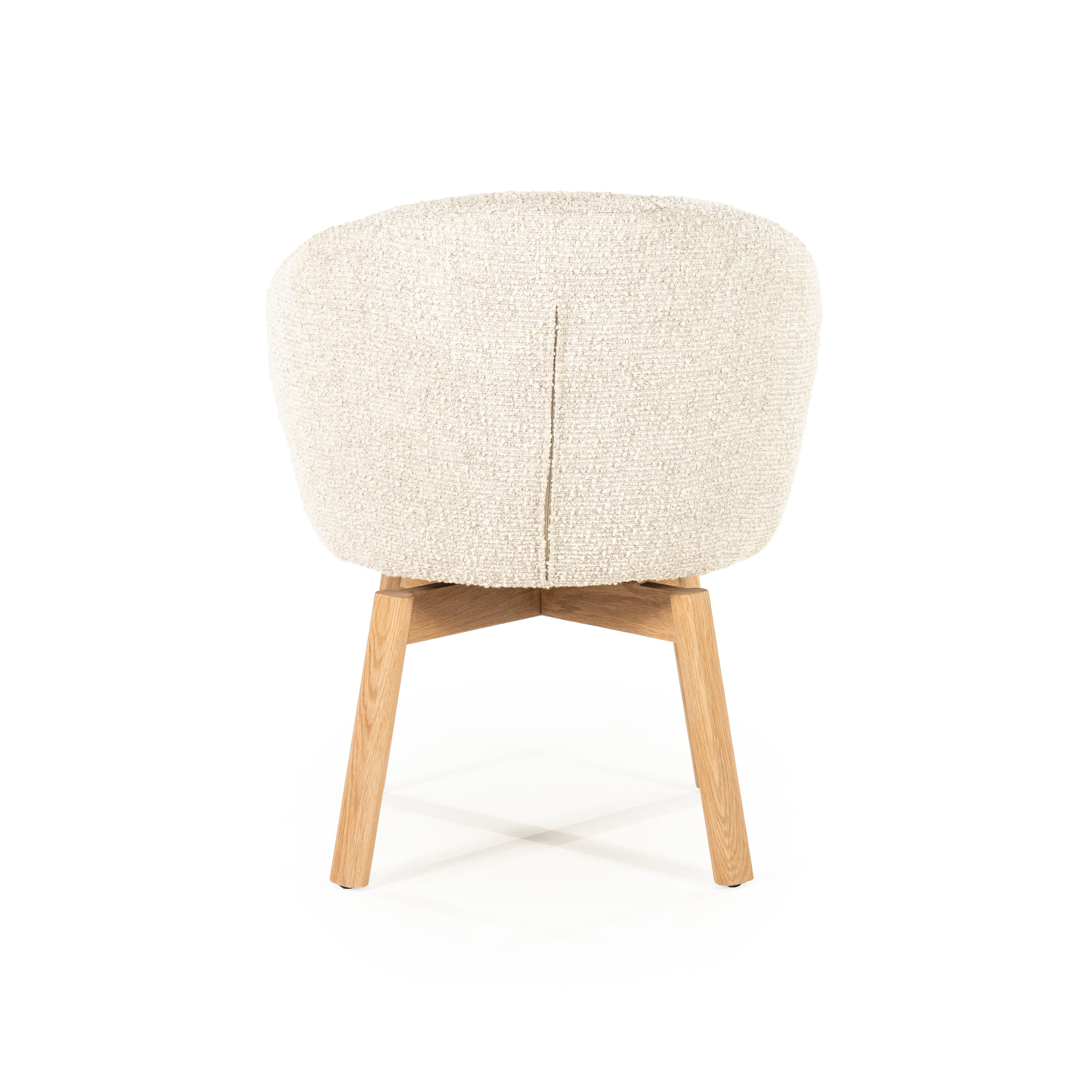 Drehstuhl LIVIA creme mit Holzfuß