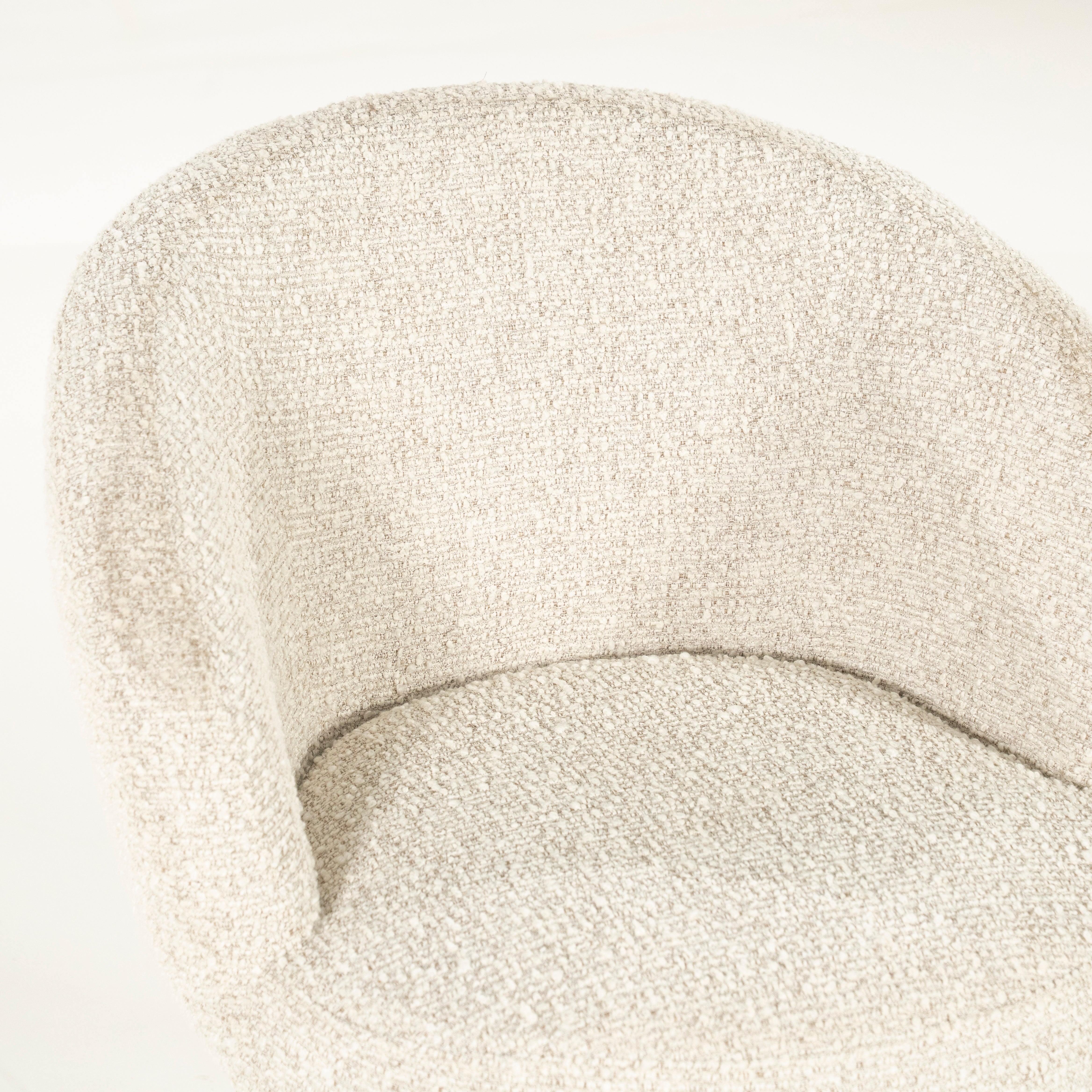 Drehstuhl LIVIA creme mit Holzfuß