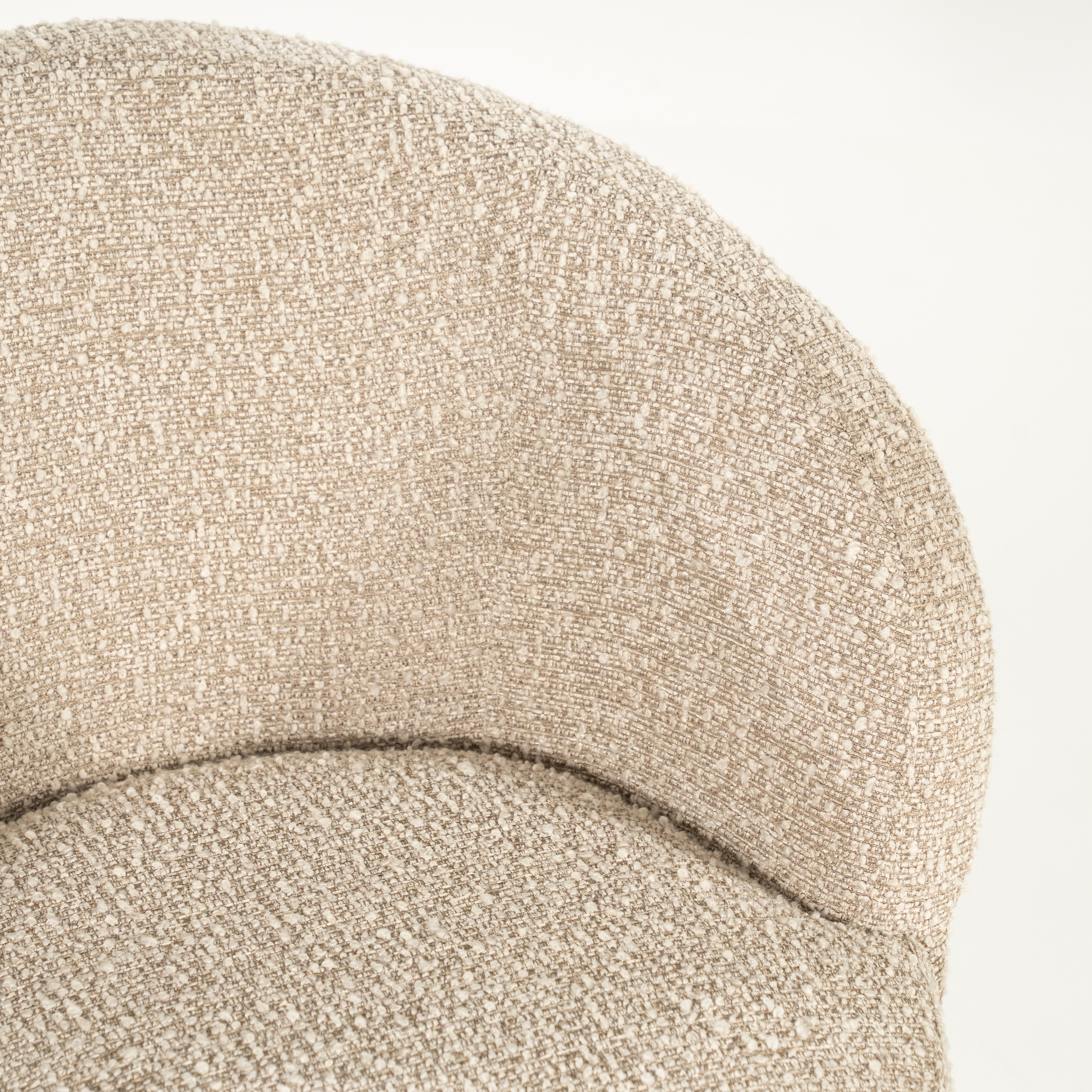 LIVIA swivel chair beige with wooden base