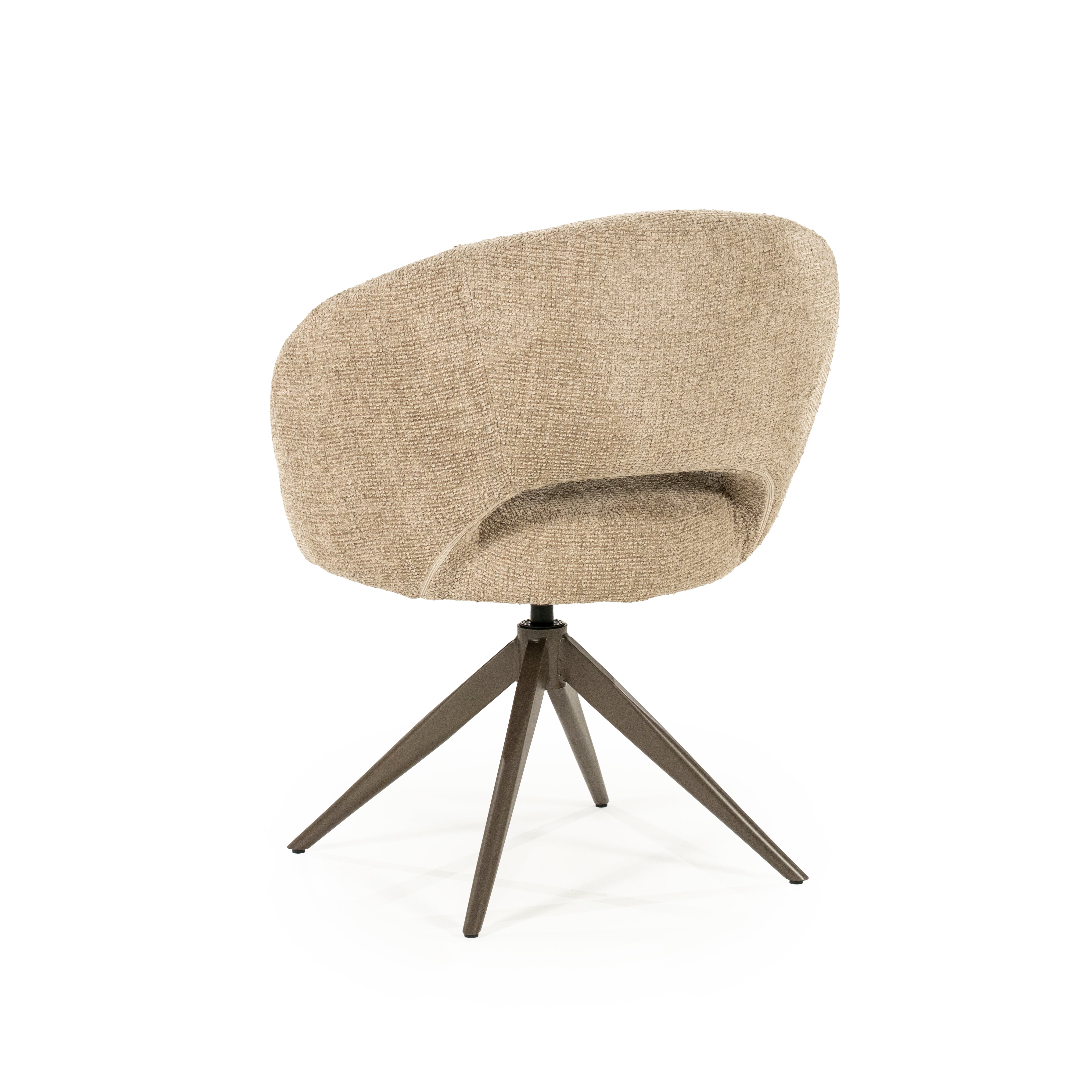 ALISSA taupe swivel chair with dark brown base