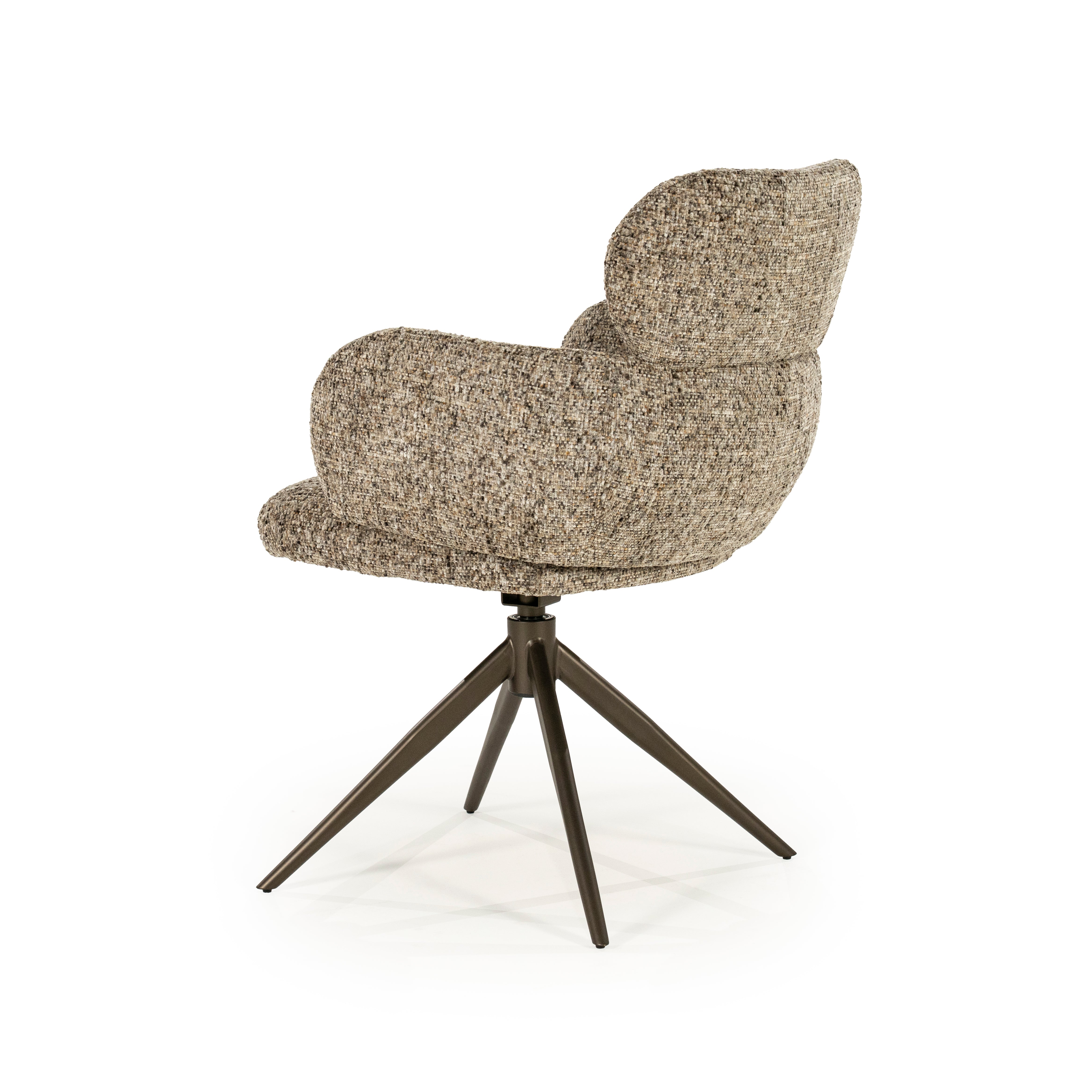 DARCIO swivel chair gray-brown mélange with dark brown base