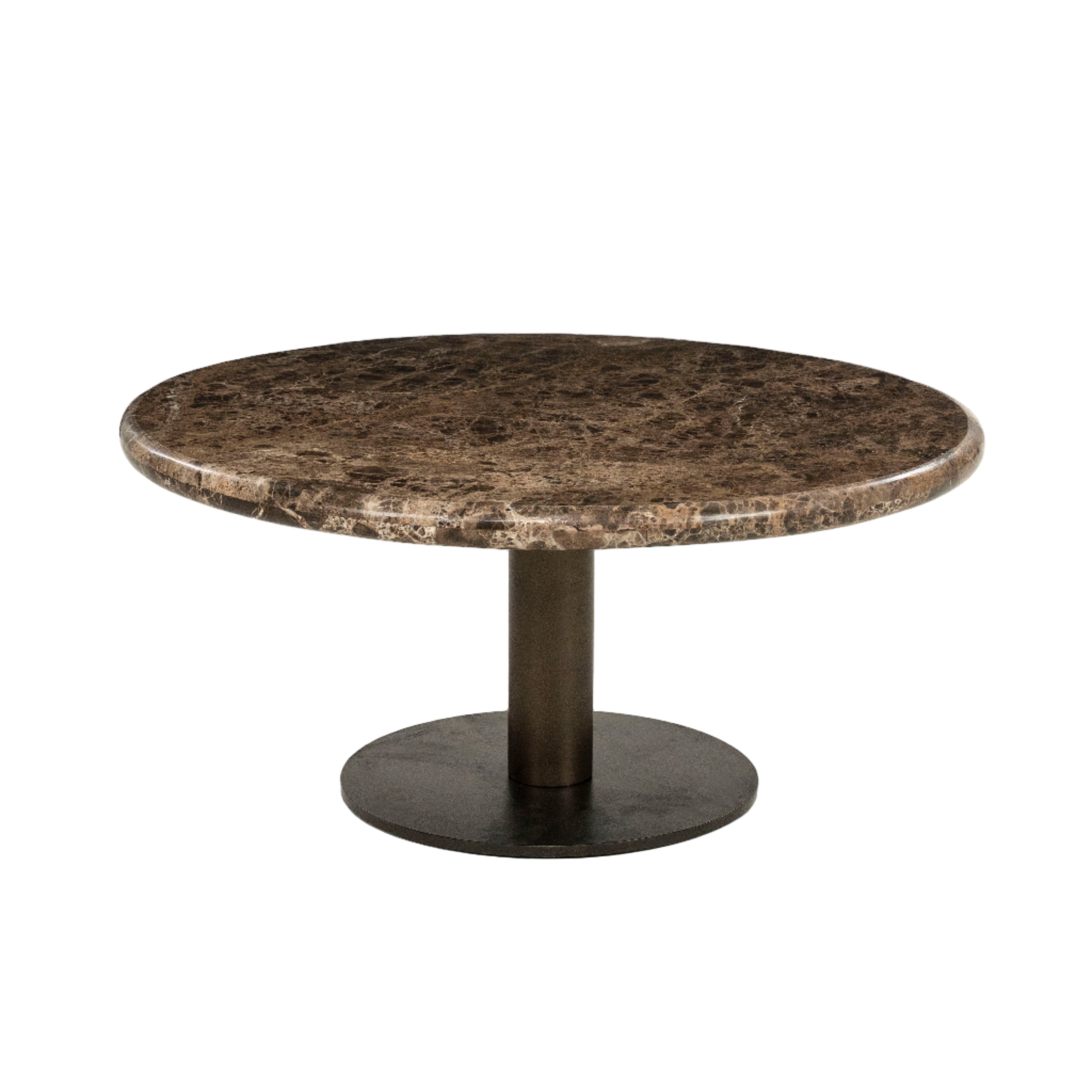 LUIGI coffee table brown marble with metal base