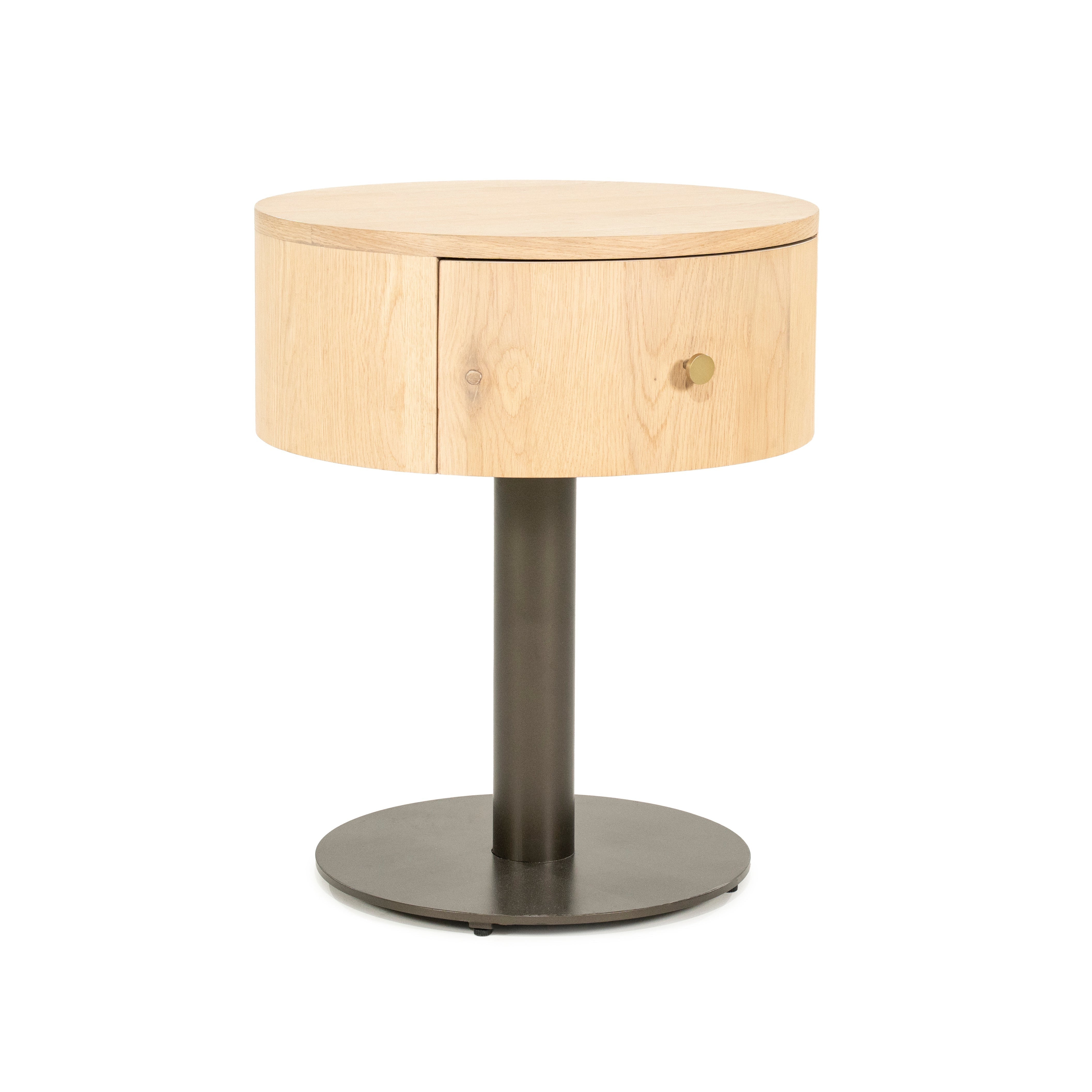 SKYE nightstand oak wood with metal base