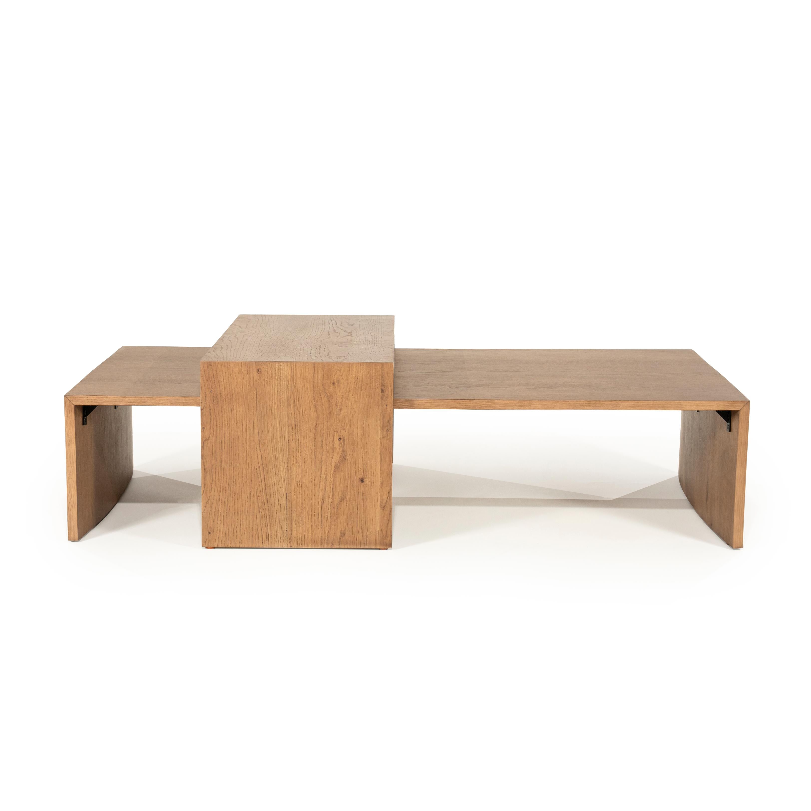 Coffee table set FLO dark oak veneer