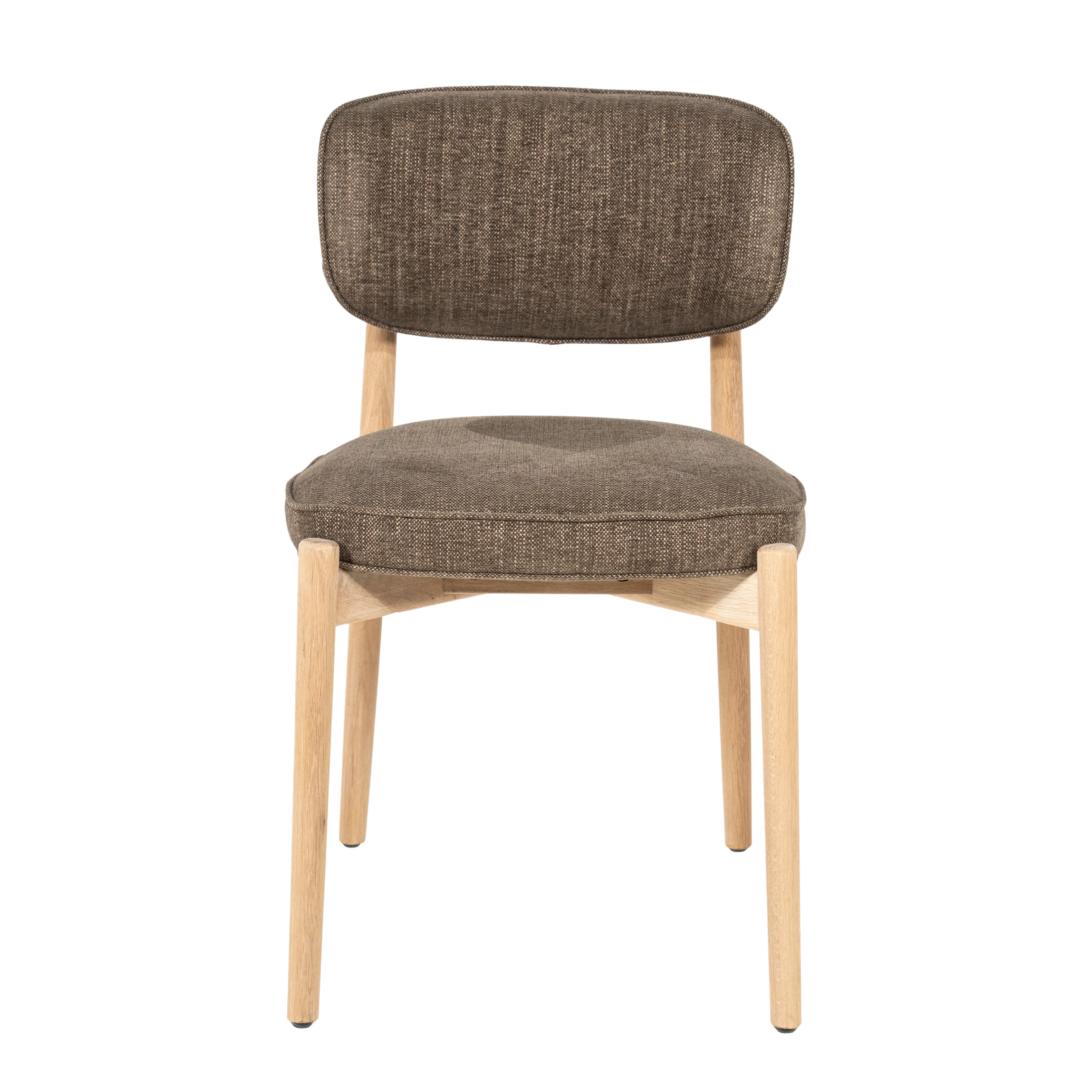 RUNE Chair in brown with a light oak base