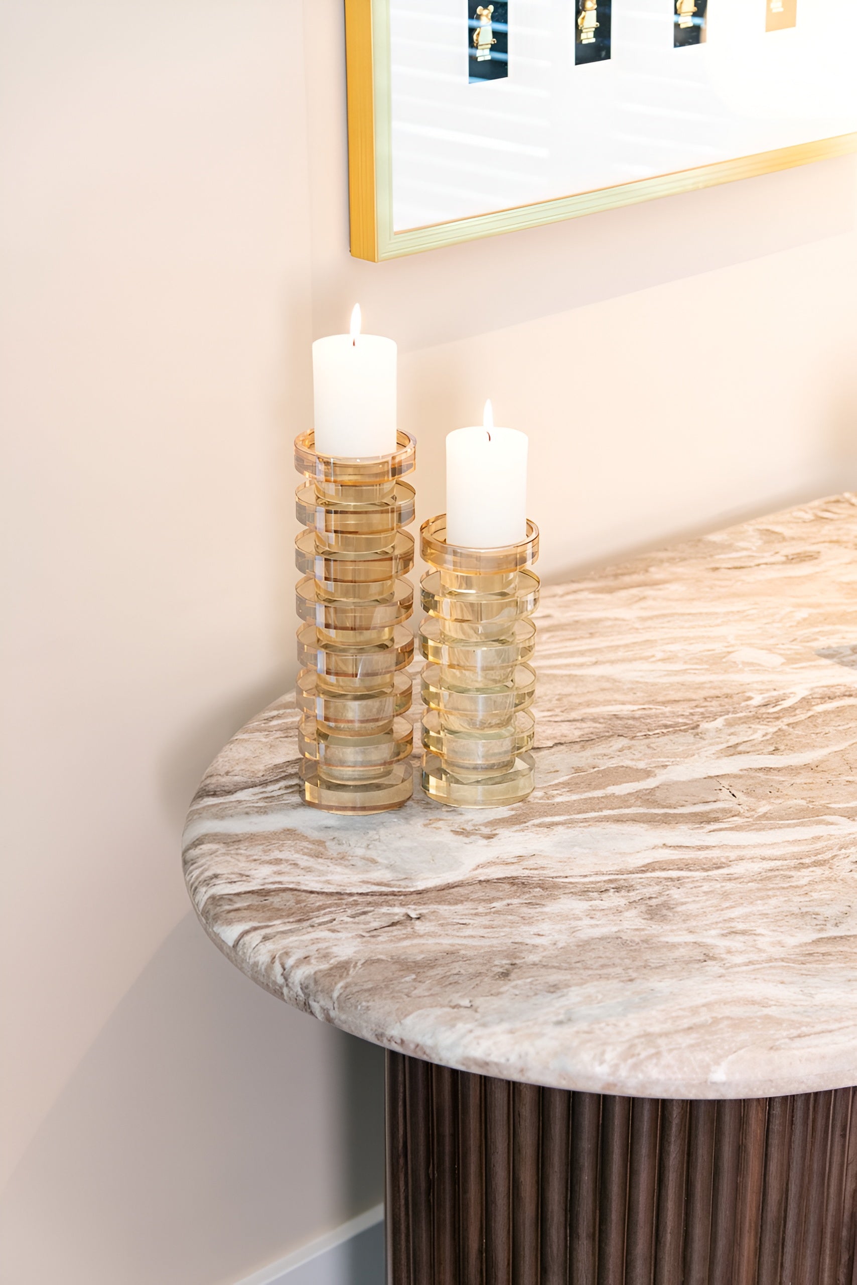 CIRA Gold Crystal Candle Holder