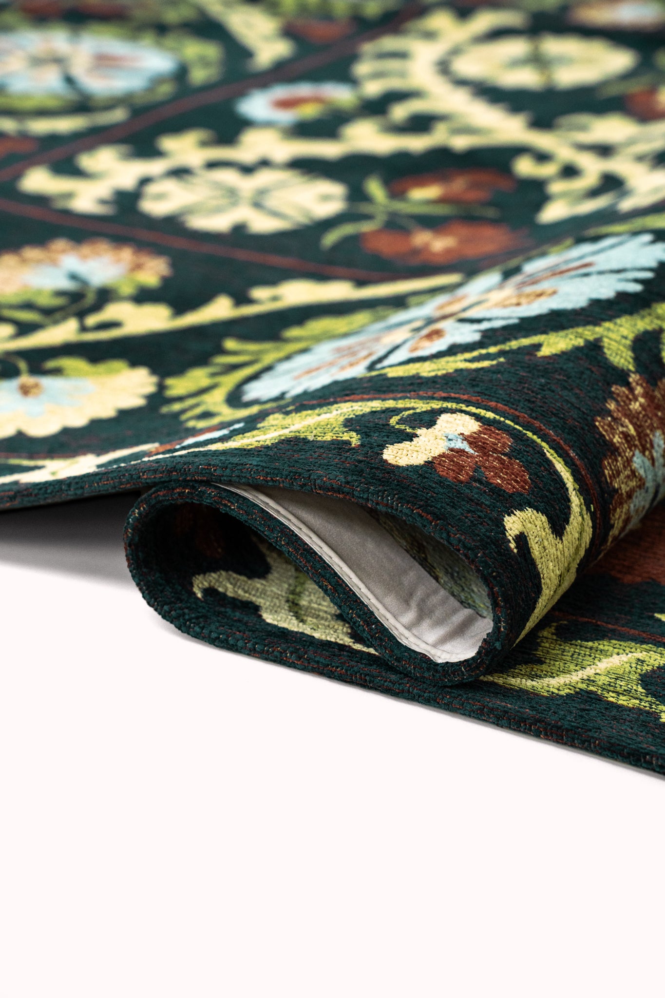 Vloerkleed SUZANI BAVARIA zwart met geel en groen