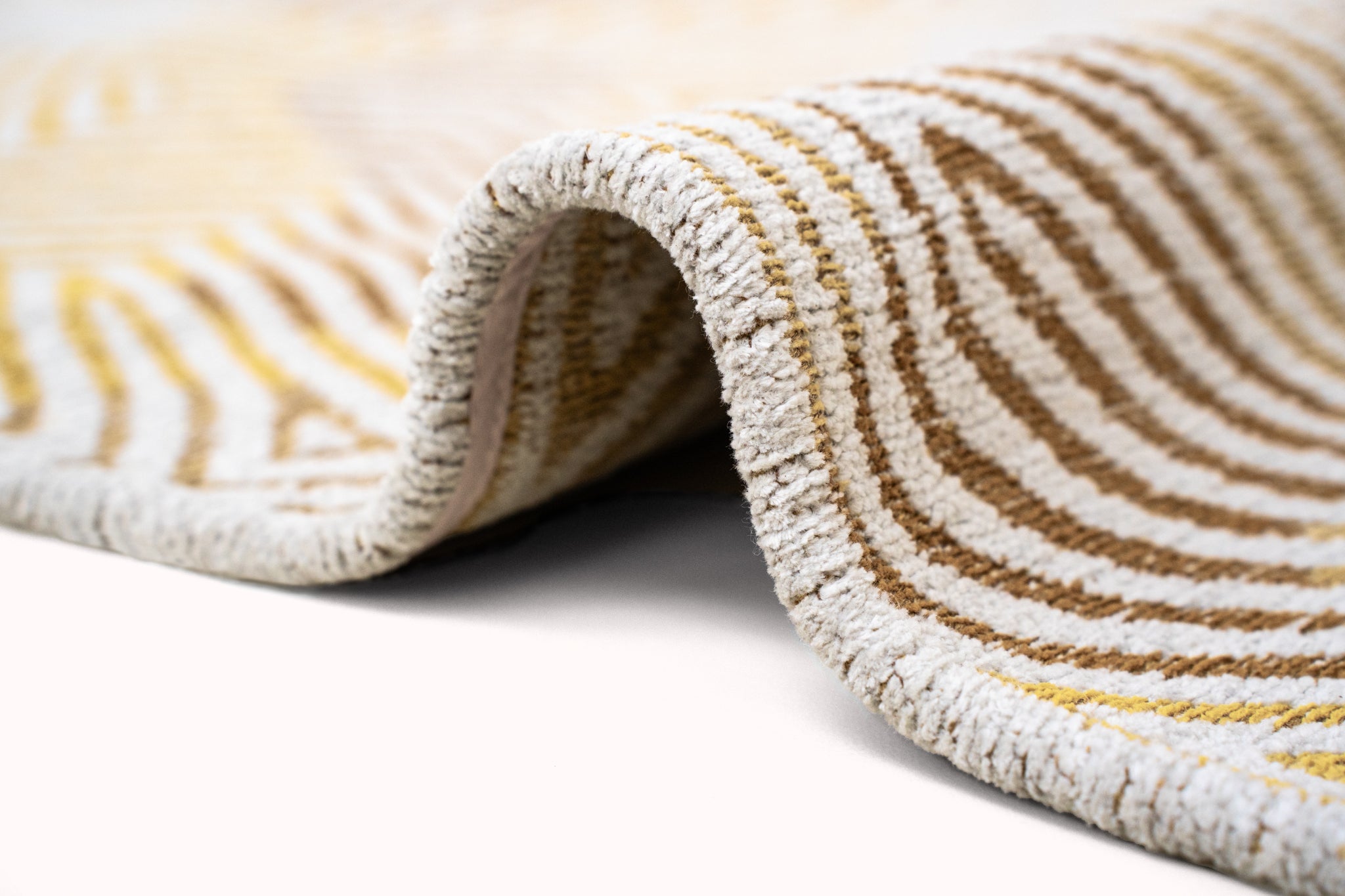 Rundteppich CORAL YELLOW HIPPY gelb-beige