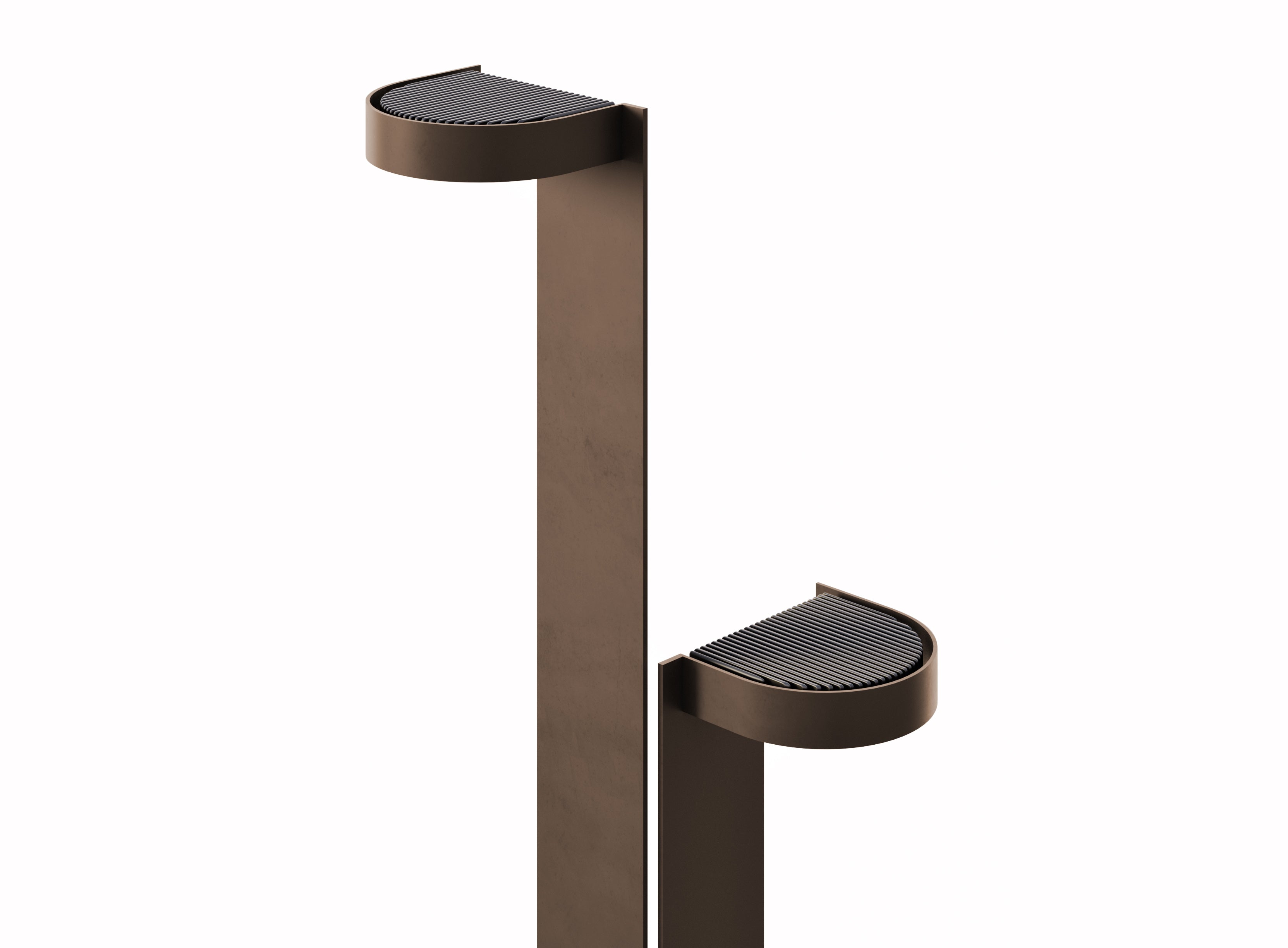 Buiten vloerlamp met twee punten BRIM bruin
