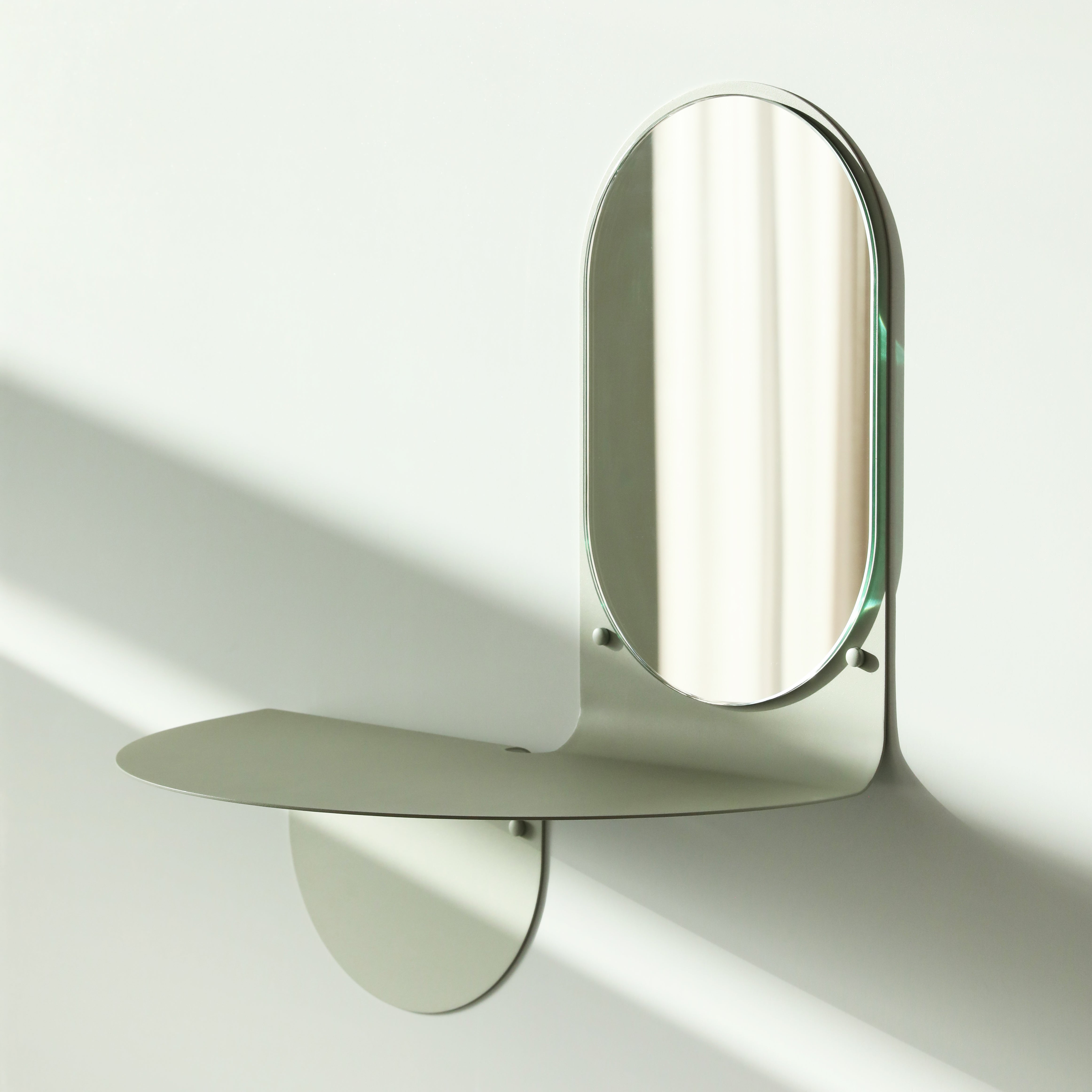 Wandspiegel mit Regal FLIP grau