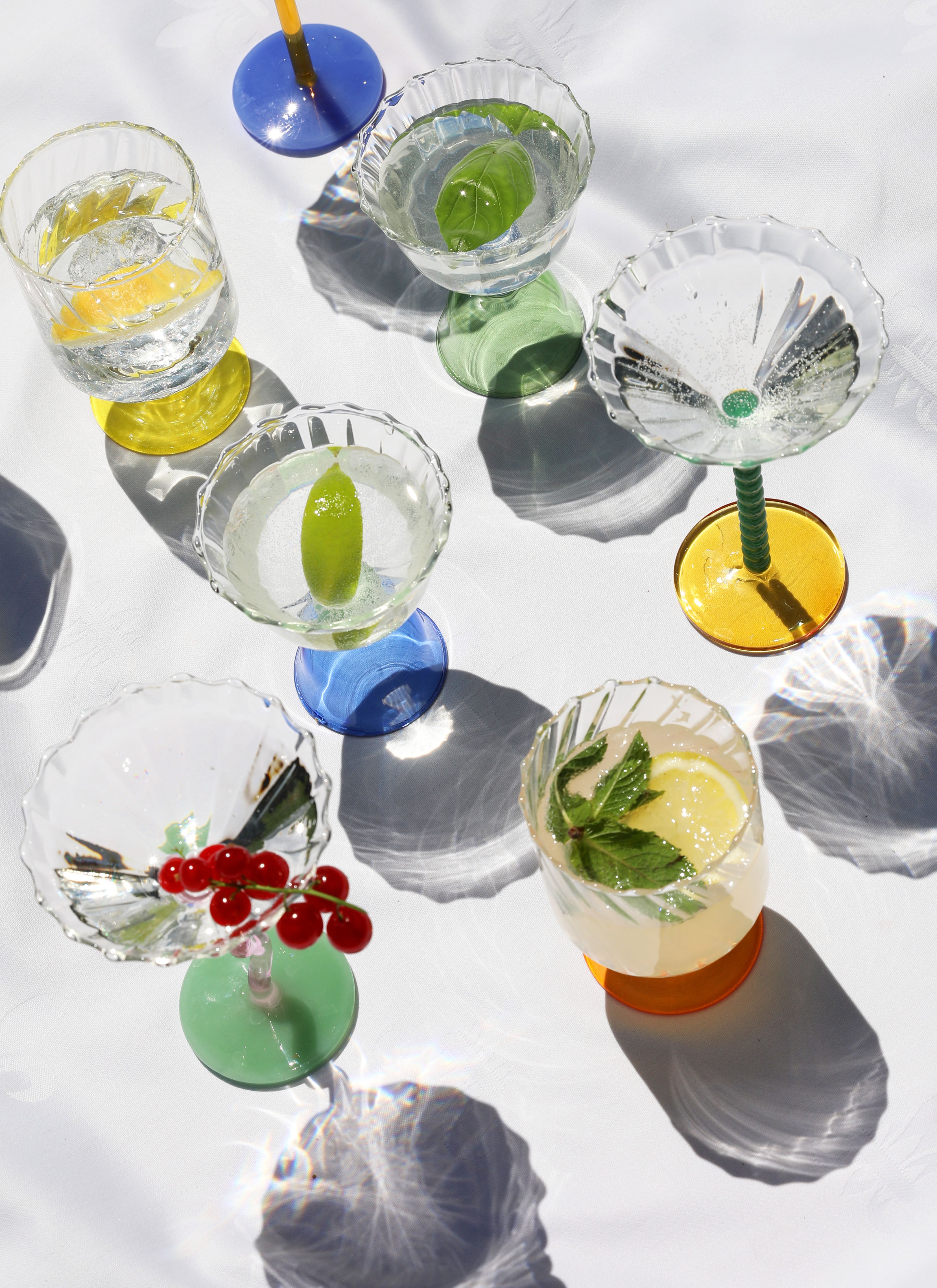 Set van glazen schaaltjes SPIRAAL groen