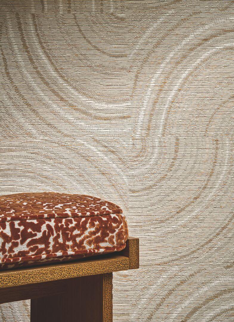 Structuurtapijt met geometrisch patroon ALENTOURS - IVOIRE ORANGE ivoor