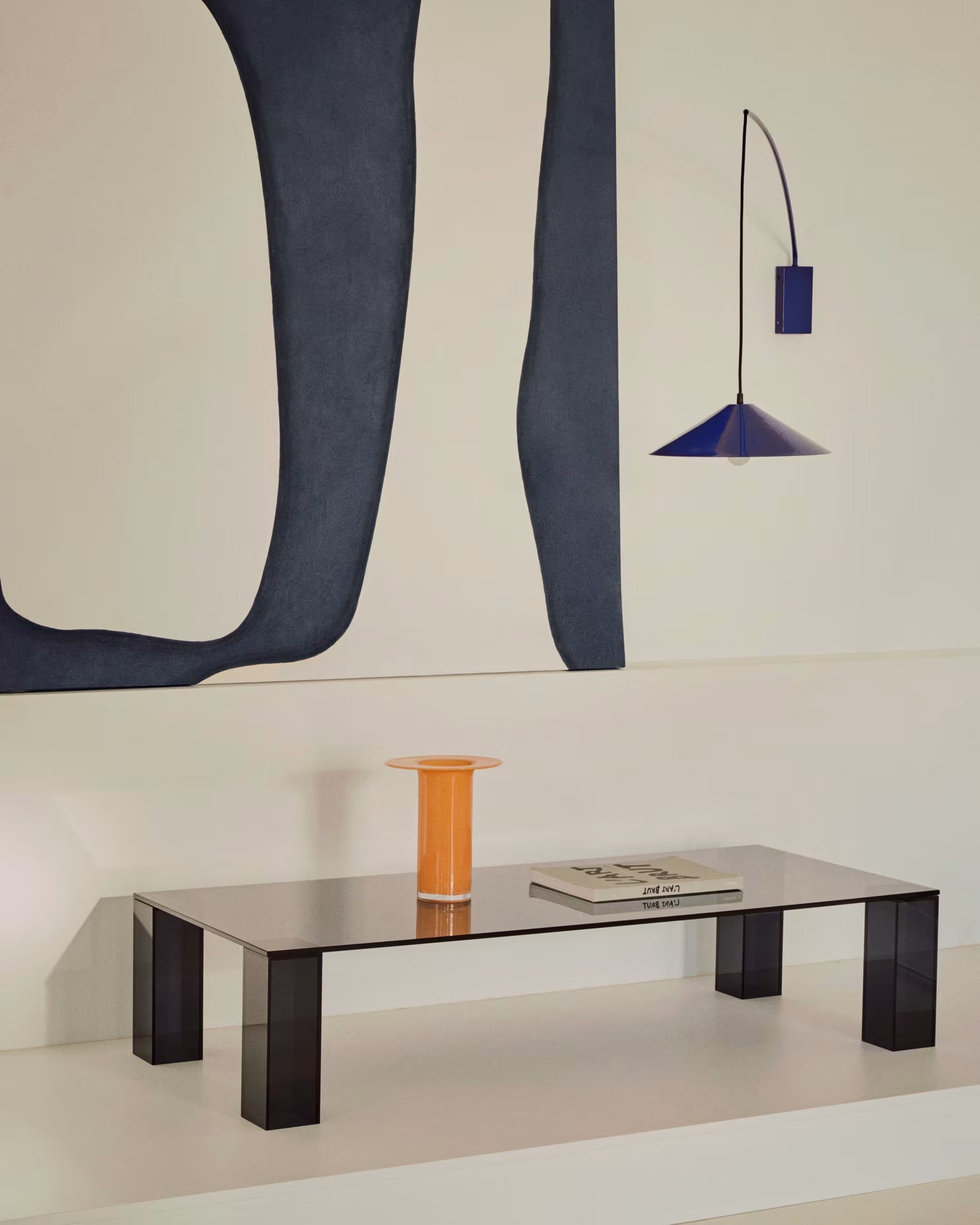 ADULARIA coffee table dark gray tempered glass