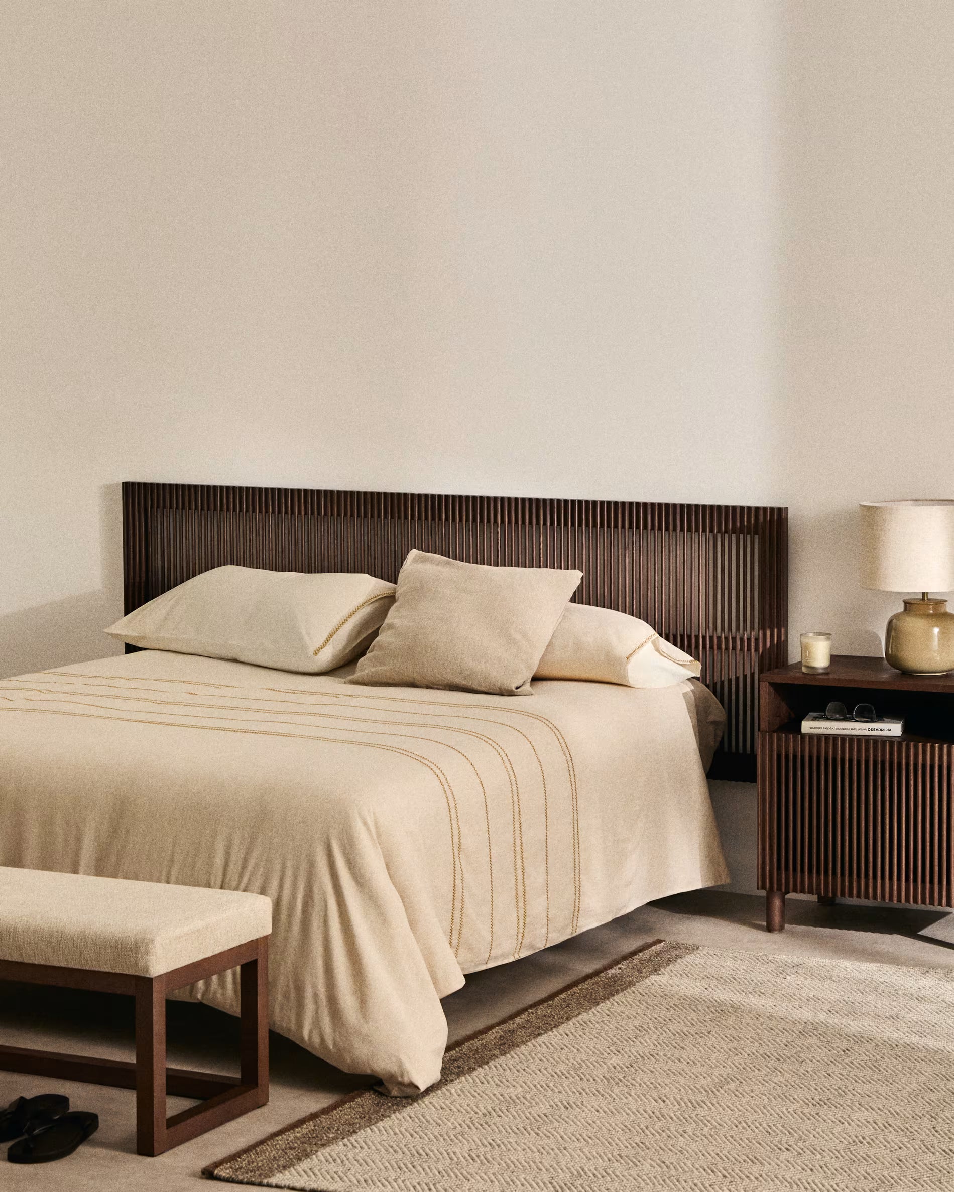 BEYLA headboard dark brown ash wood