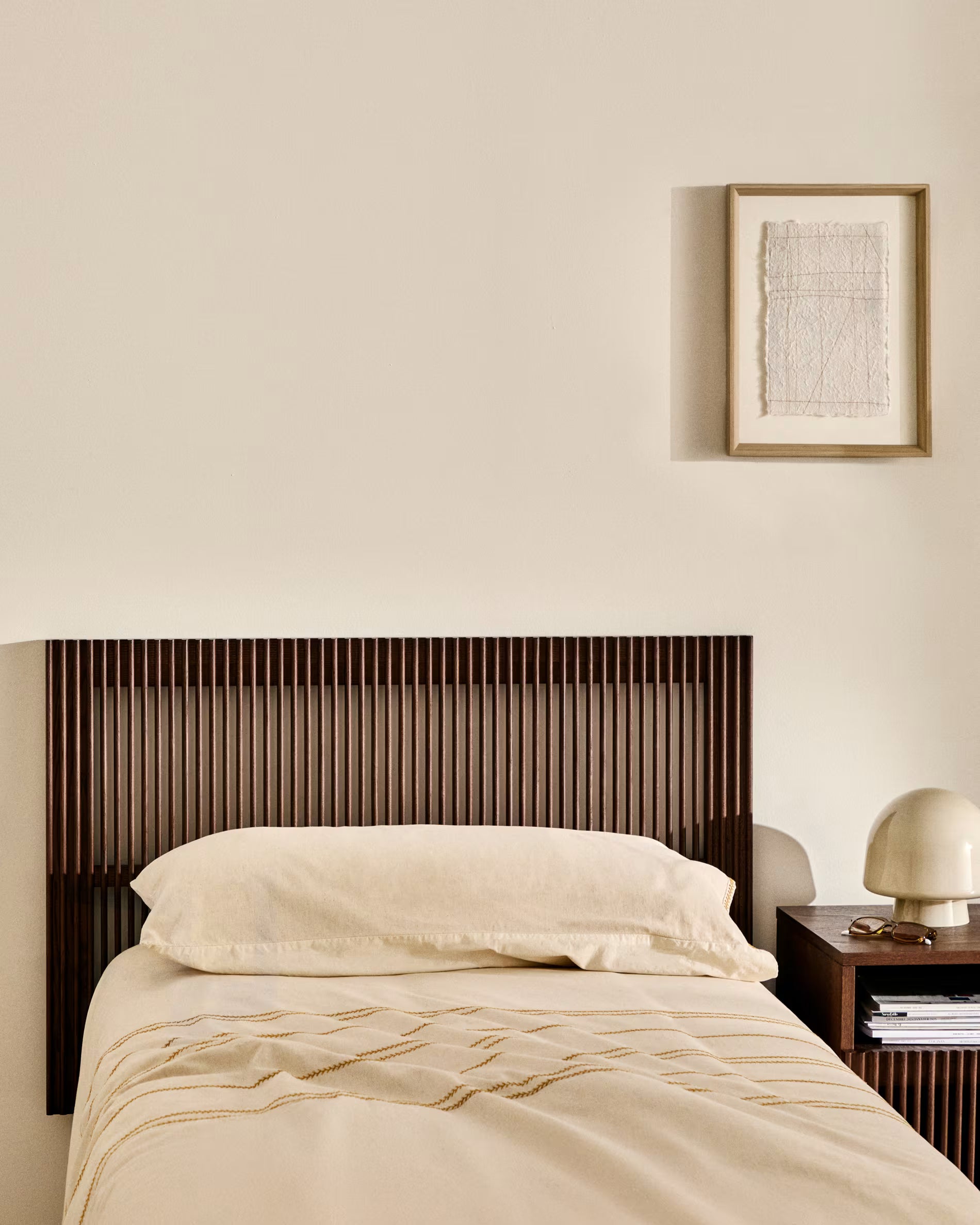 BEYLA headboard dark brown ash wood