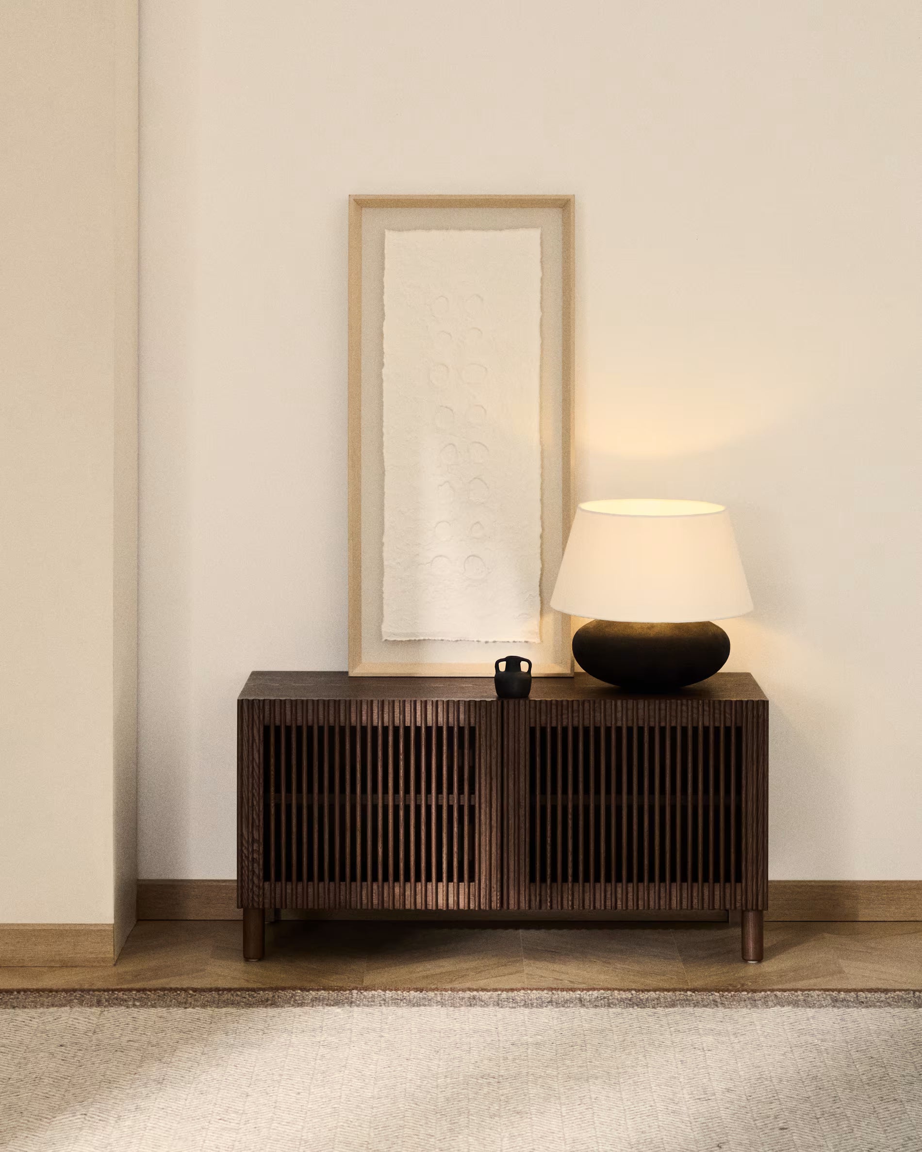 BEYLA Shoe Cabinet Dark Brown Ash Wood