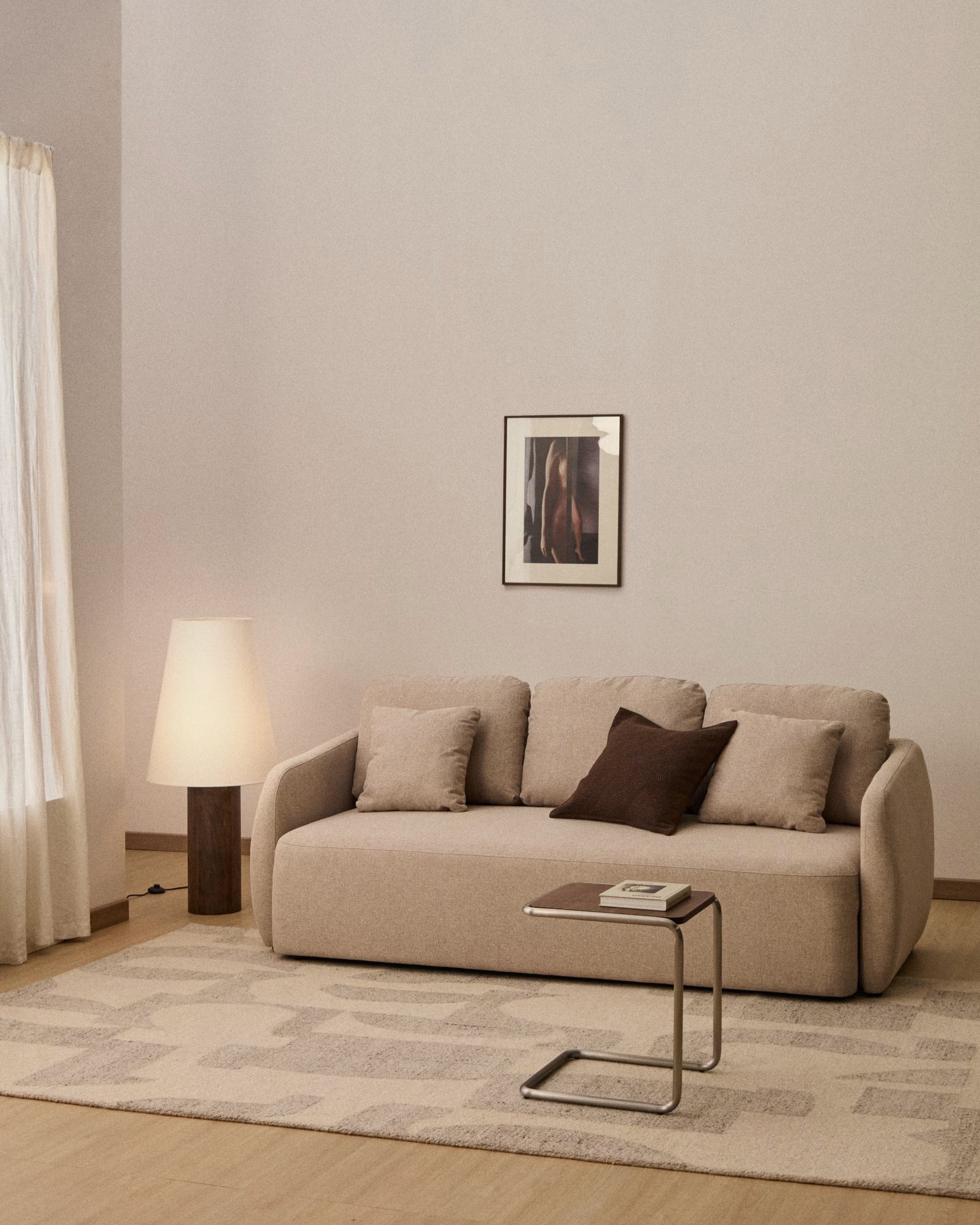 Sofa 3-osobowa z funkcją spania LAIRA beige