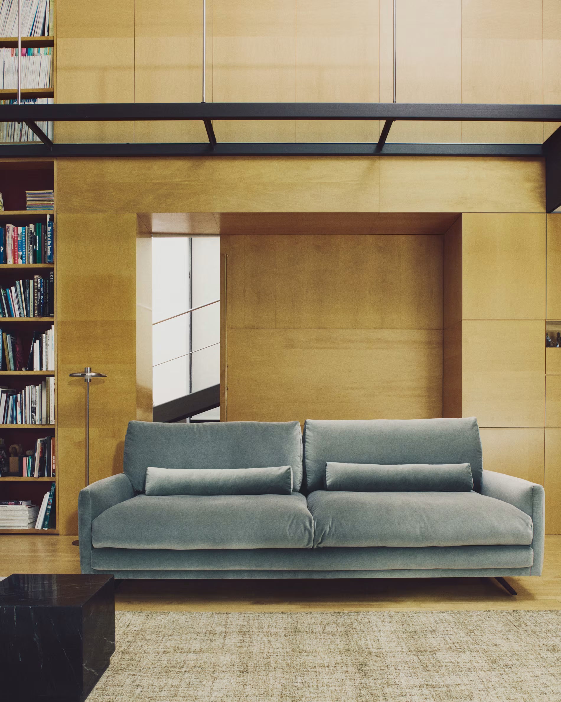 3-seater Sofa VELIRO green with black base