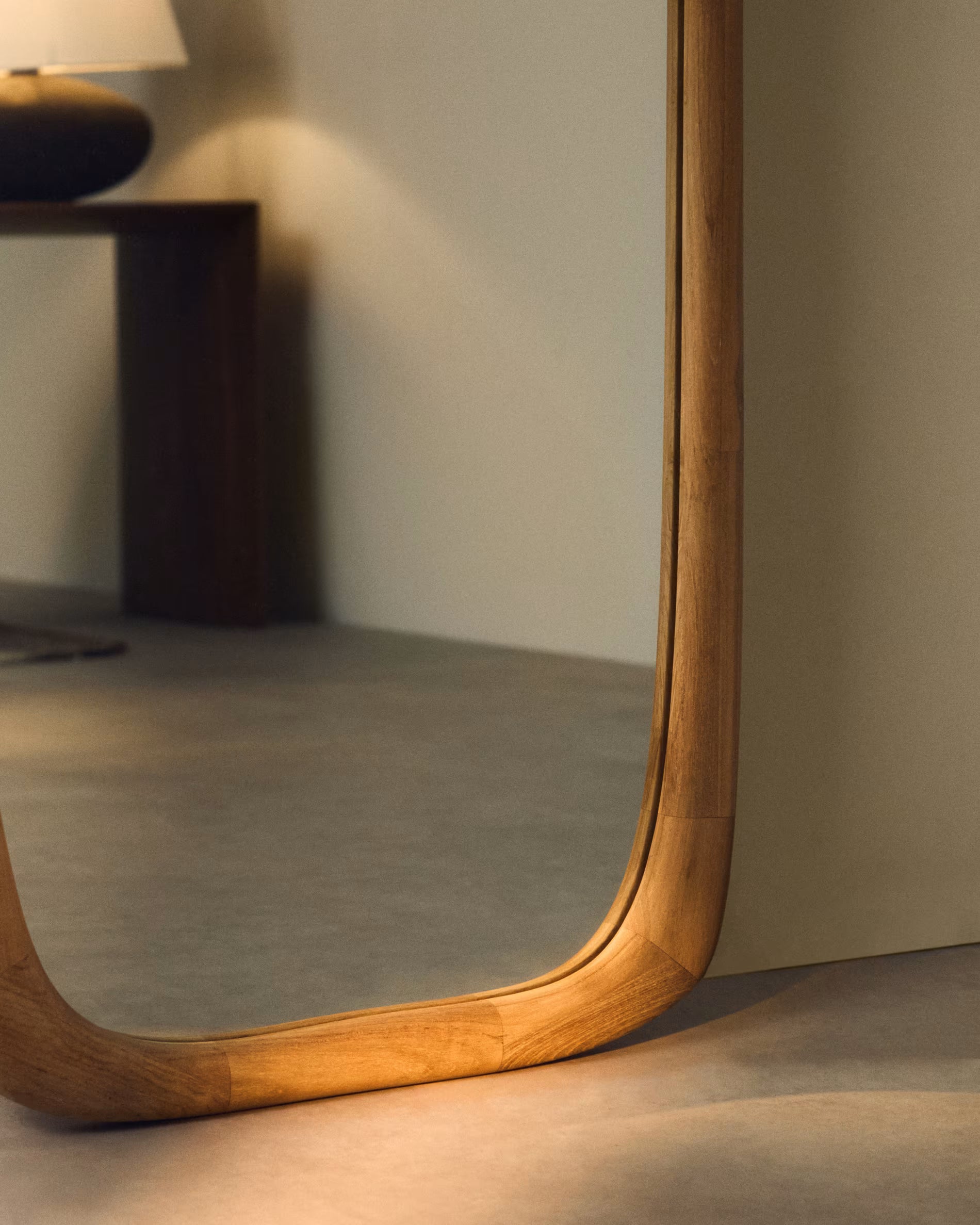 Länglicher Spiegel ALURA Teakholz