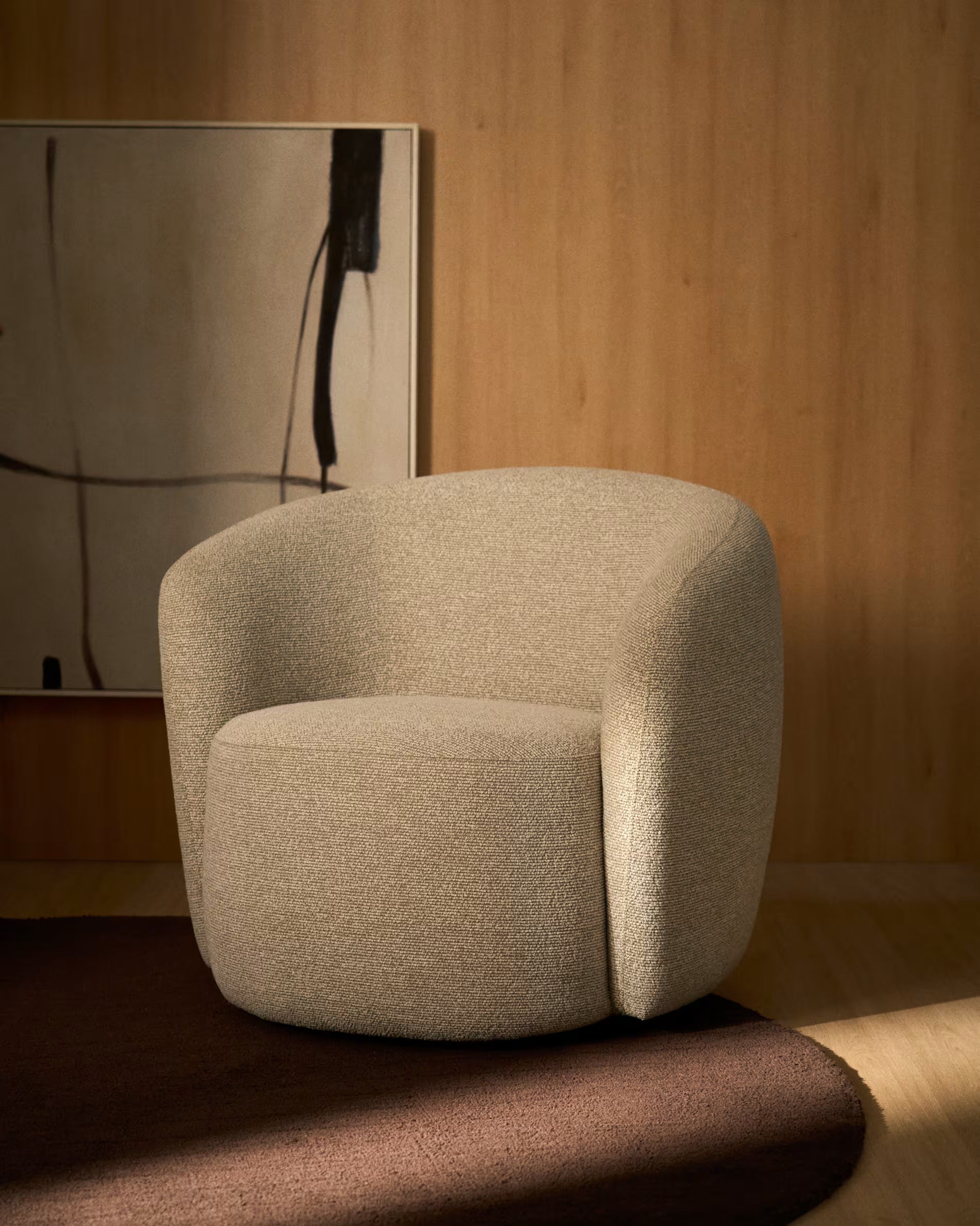 Draaistoel ODENIA beige boucle
