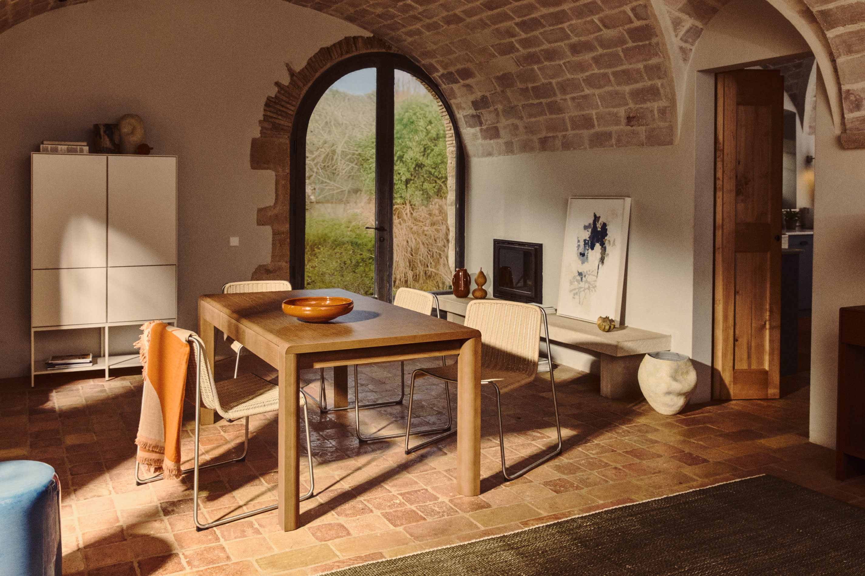 Tuinstoel TAVARI beige met stalen basis