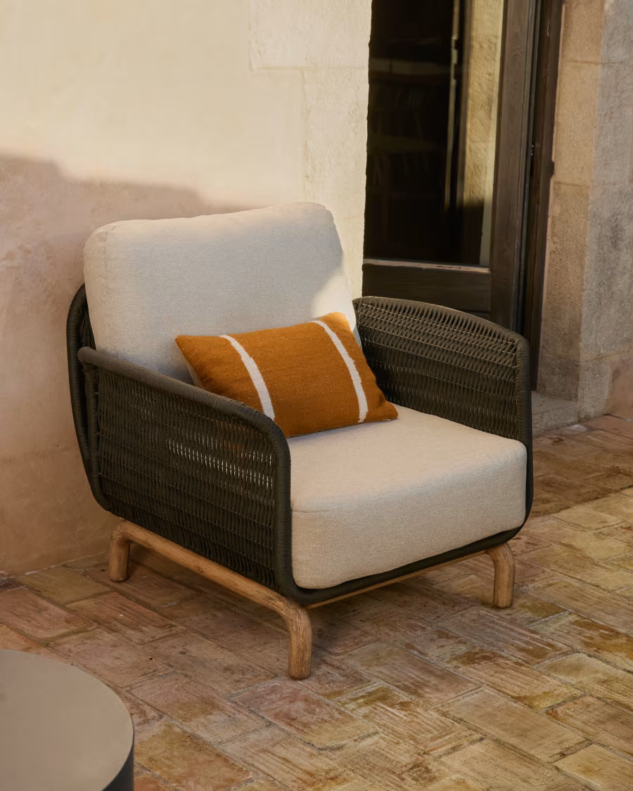 Tuinstoel ALIPA donkergrijs met beige
