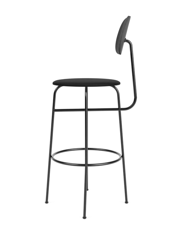 Hocker AFTEROOM PLUS schwarz Eschenfurnier mit gepolstertem schwarzen Sitz