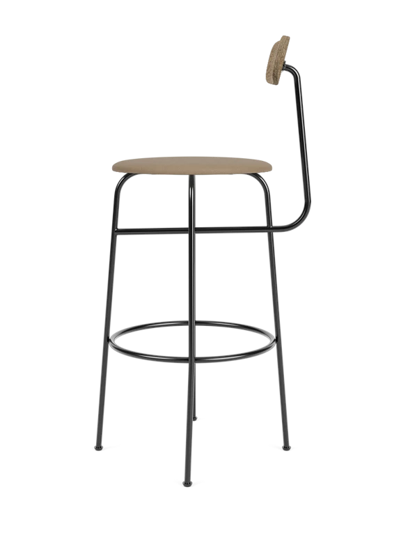 AFTEROOM stool in oak with upholstered beige seat