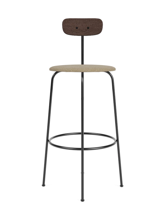 Hocker AFTEROOM donker eikenfineer met beige gestofferde zitting