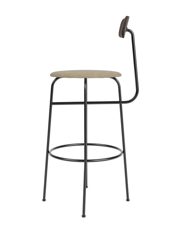 Hocker AFTEROOM donker eikenfineer met beige gestofferde zitting