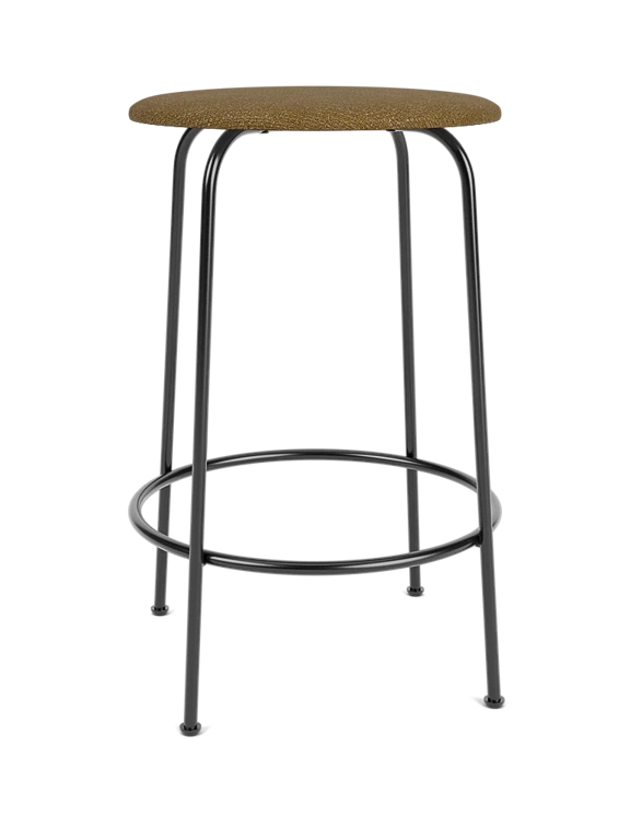 AFTEROOM mustard bar stool with a steel base