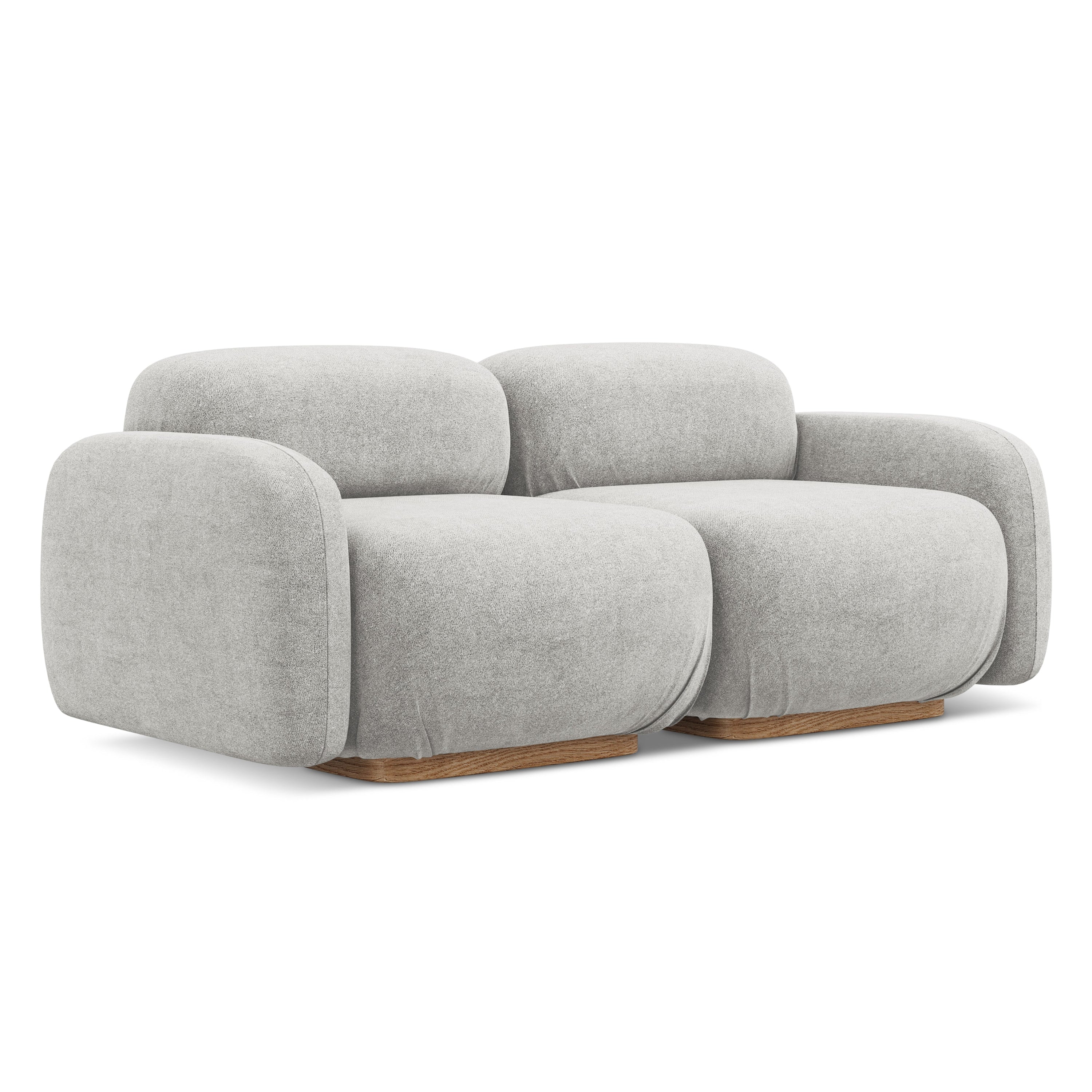 Modulares 3-Sitzer Sofa AILANI silbernes Boucle