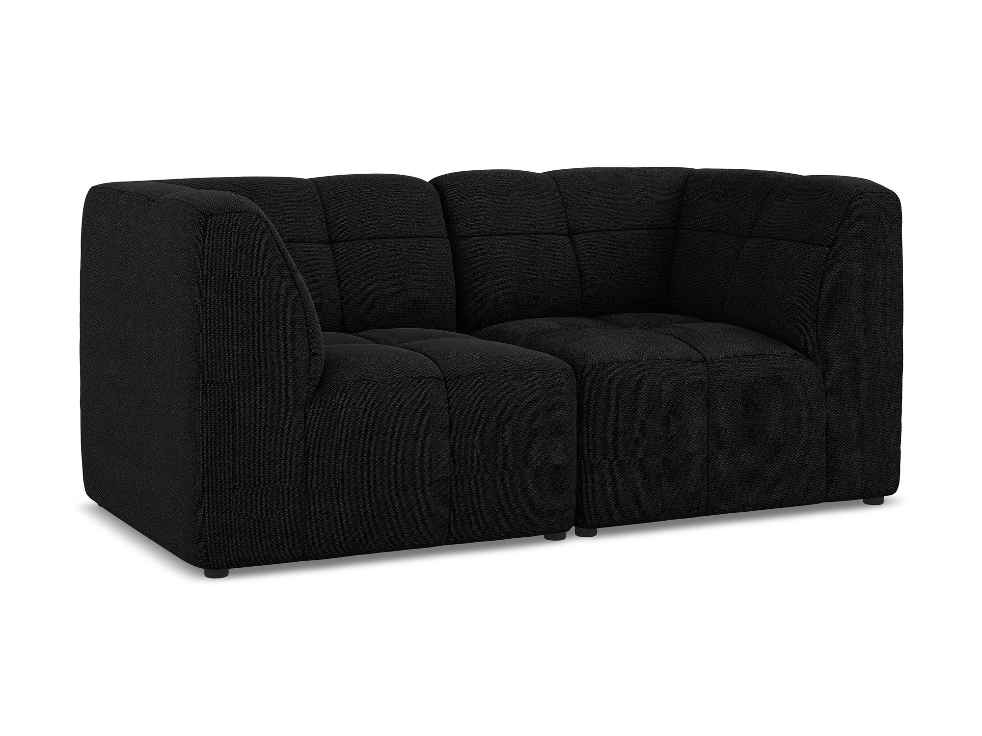 Modulares 2-Sitzer Sofa ALOHA schwarzer Boucle