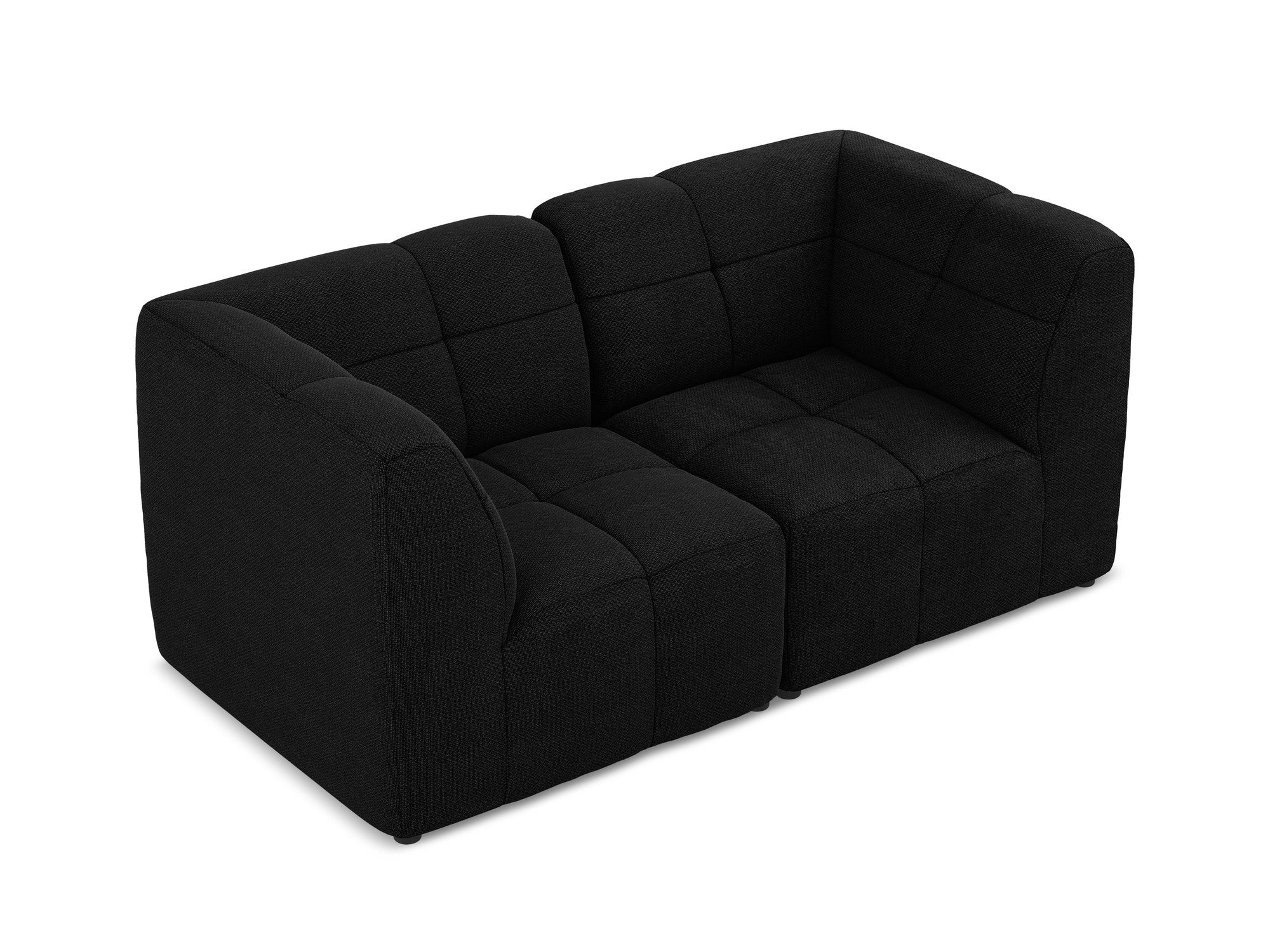 Modulares 2-Sitzer Sofa ALOHA schwarzer Boucle